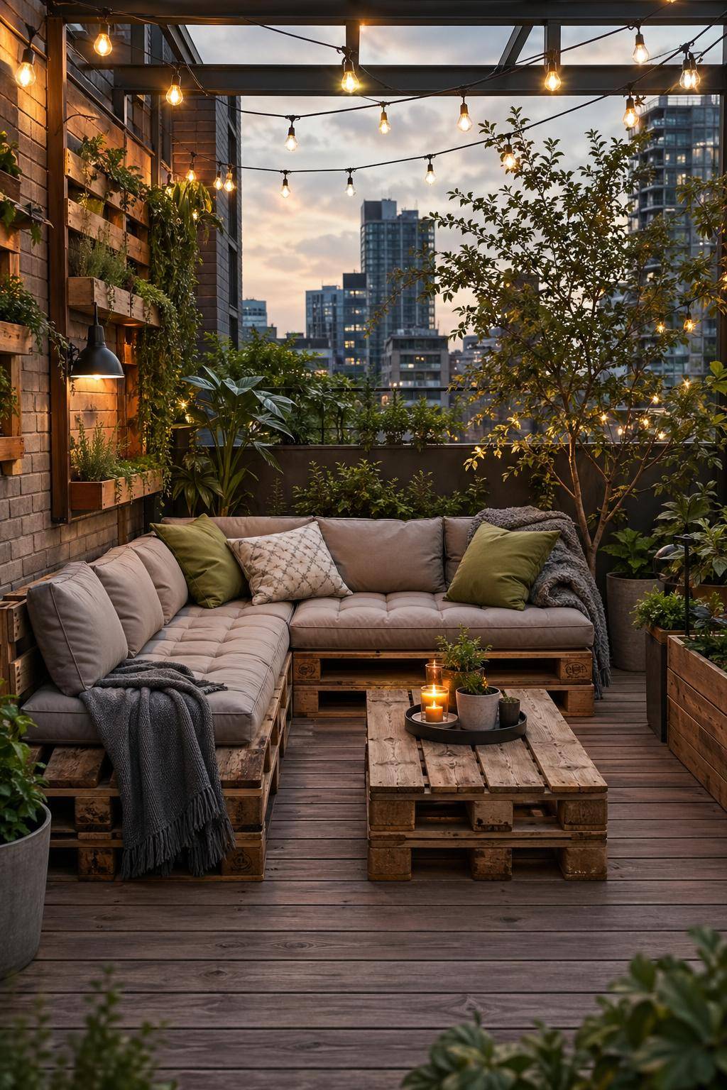 Ideen für Sitzecken im Garten- Arrangiere Palettenmöbel für urbanen Charme