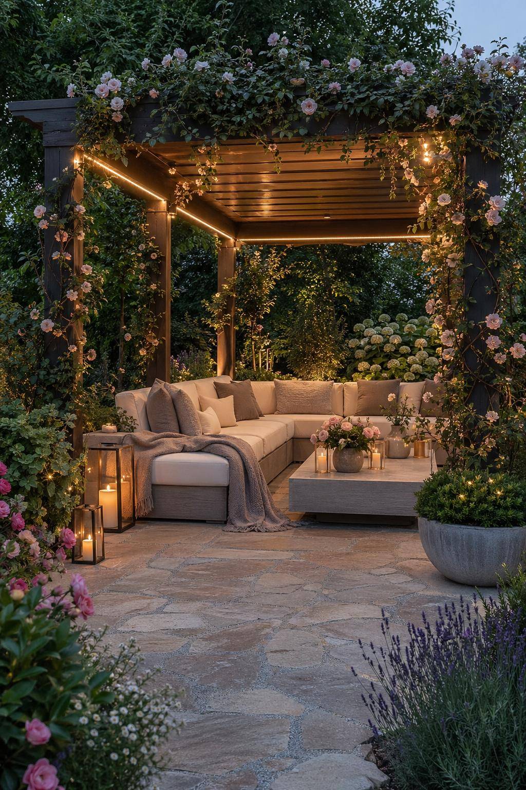 Ideen für Sitzecken im Garten- Binde einen Pavillon für Eleganz ein