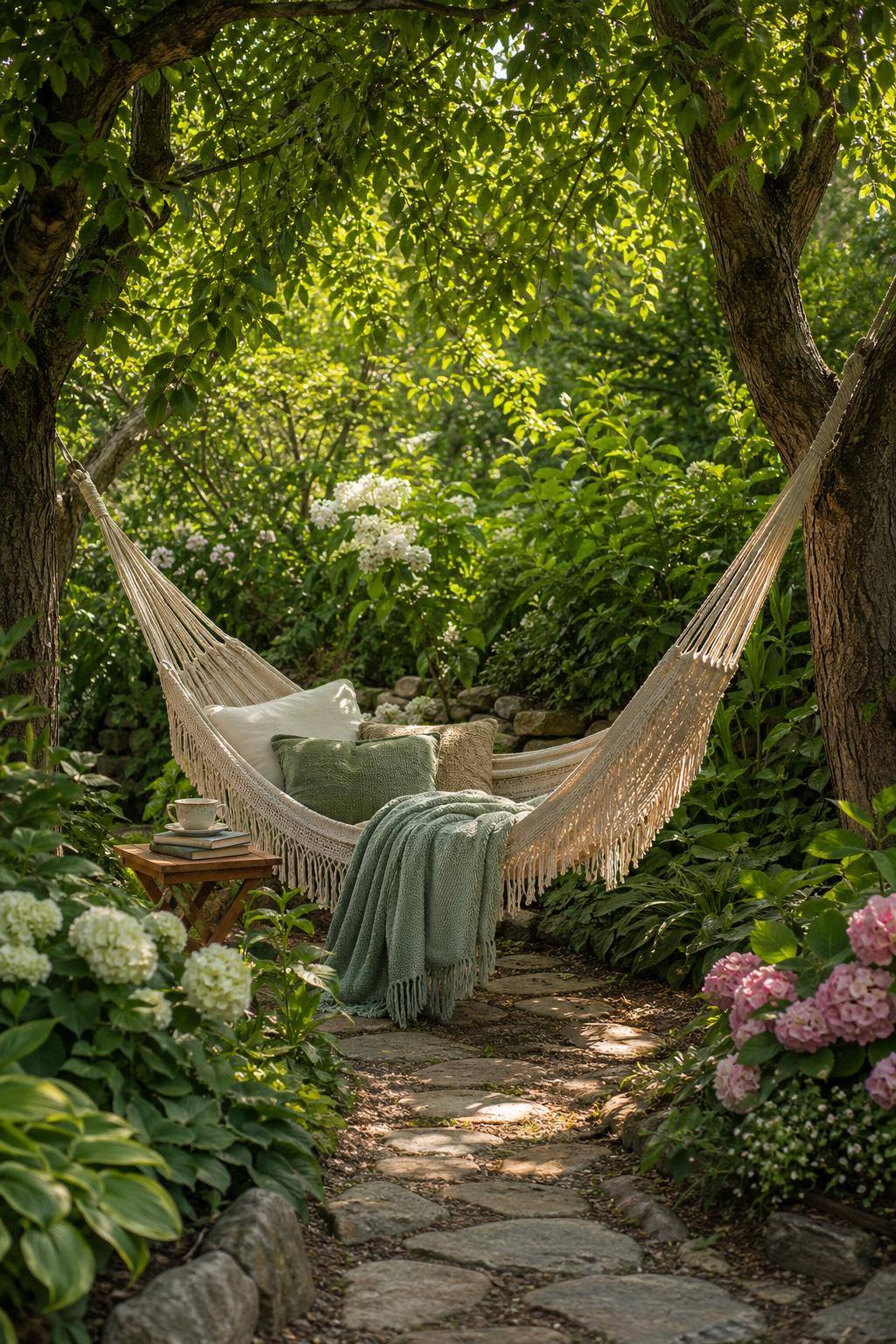 Ideen für Sitzecken im Garten- Gestalte eine Leseecke mit Hängematte