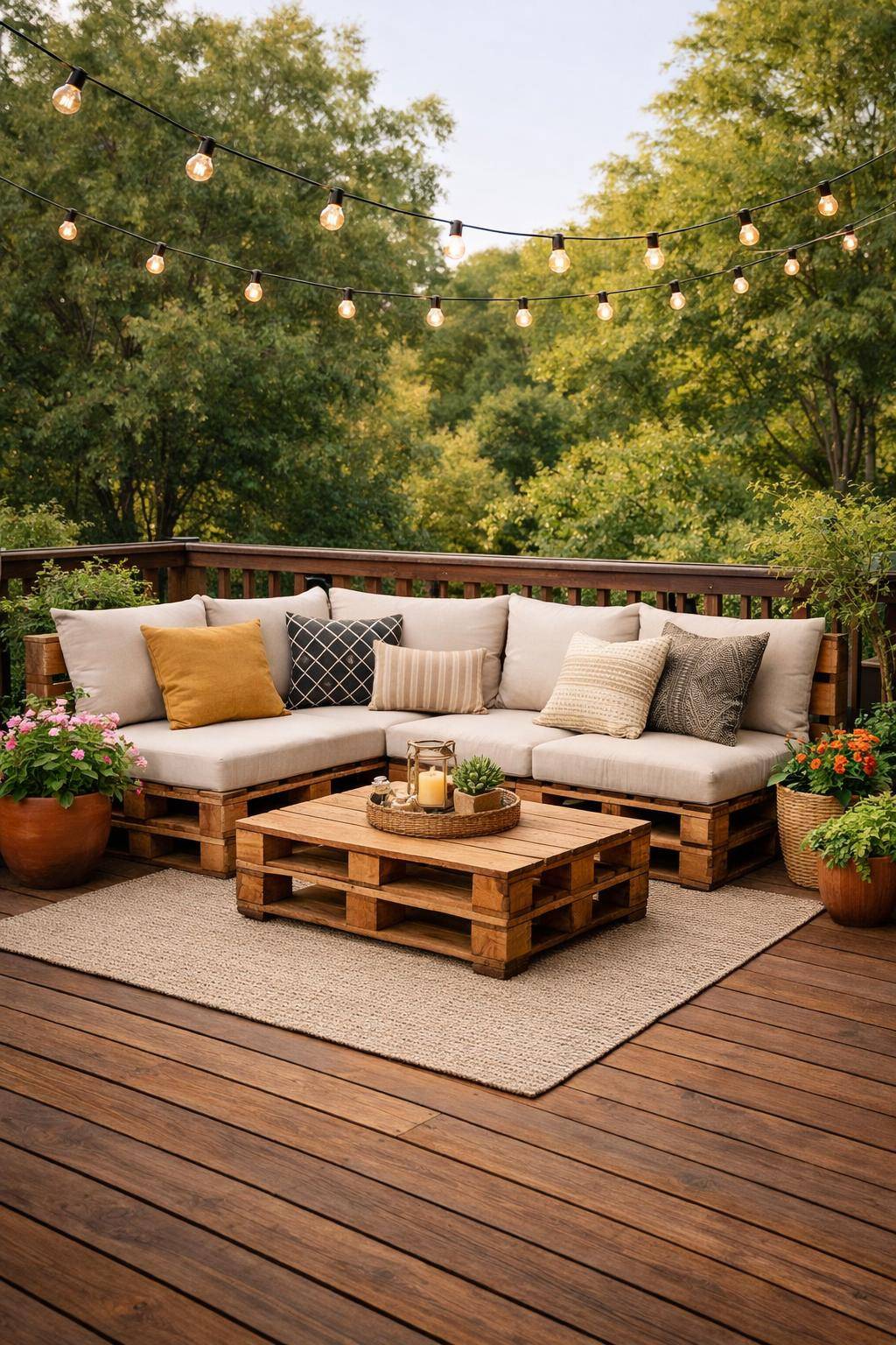 Ideen für Terrassengestaltung- Baue dir Palettenmöbel als DIY-Projekt