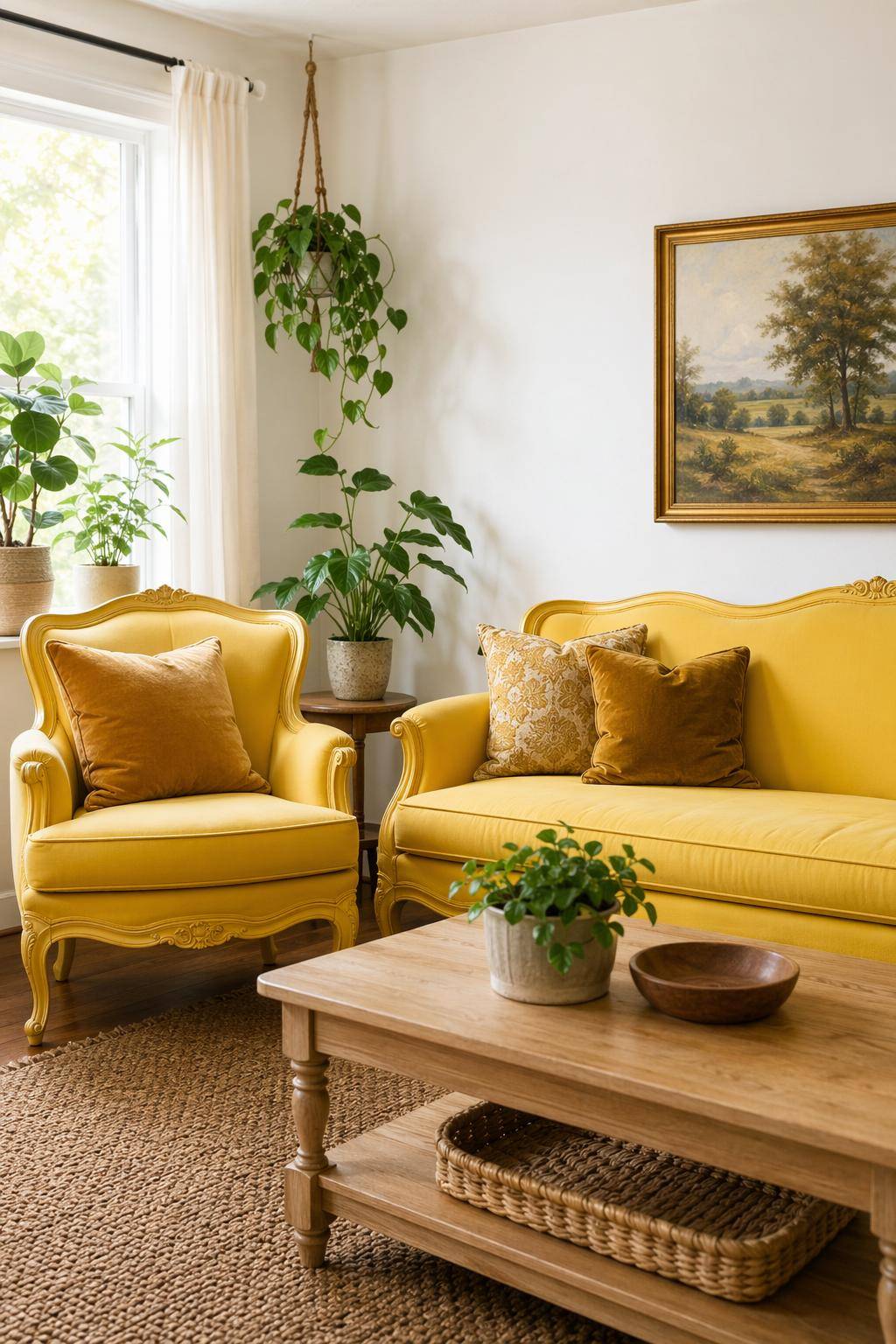 Ideen für Wohnzimmer in Gelb- Erneuere alte Möbel mit gelber Kreidefarbe