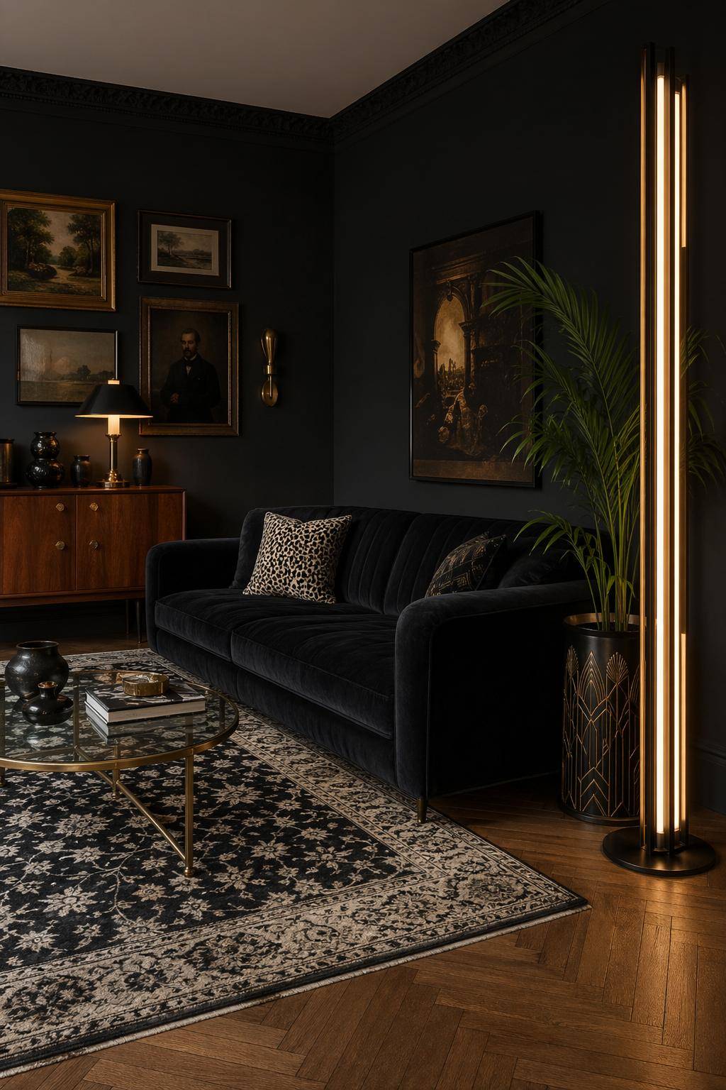 Ideen für Wohnzimmer in Schwarz- Greife zu Vintage-Dekor für einen individuellen Touch