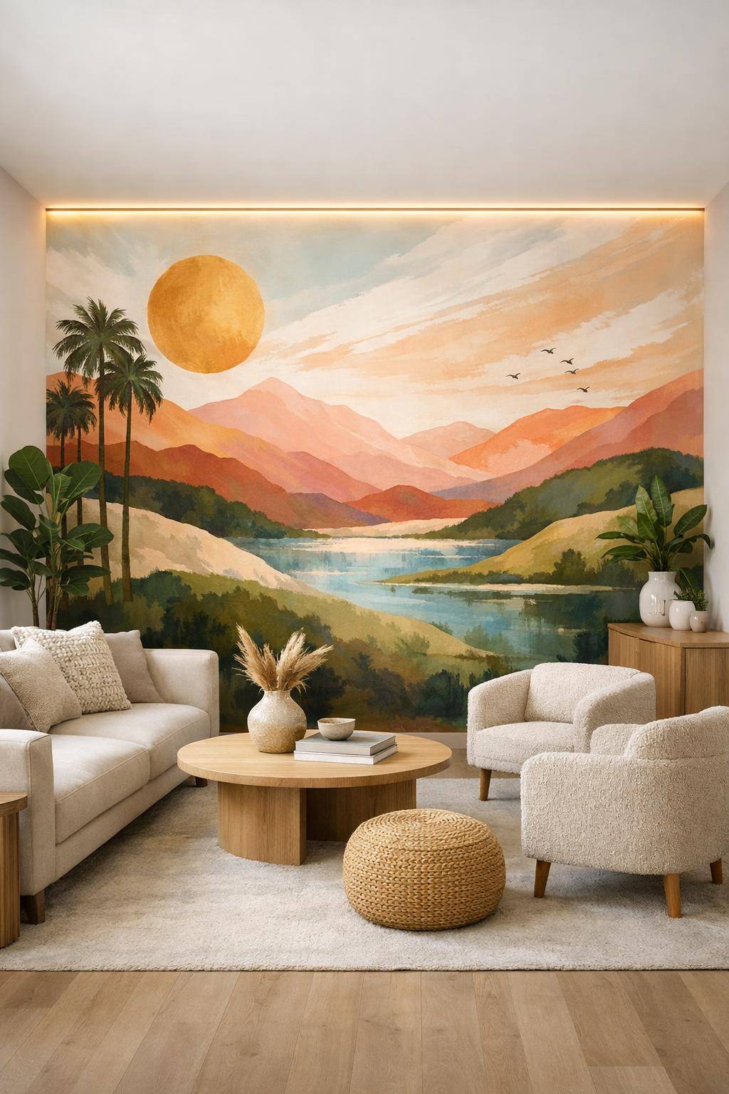 Ideen für die Wandgestaltung im Wohnzimmer- Male ein eigenes Wandgemälde