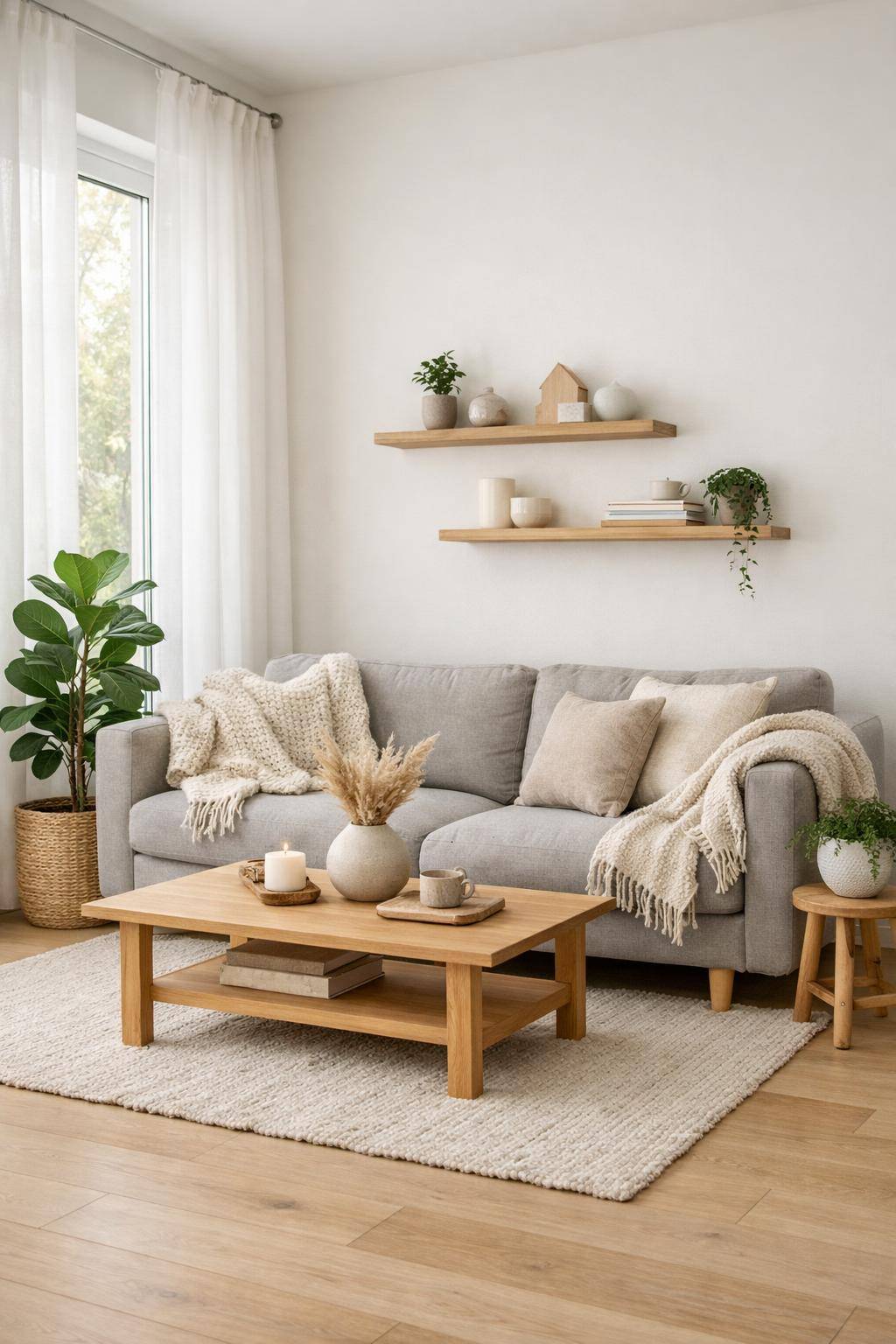 Ideen für gemütliches kleines Wohnzimmer- Inspiriere dich an skandinavischem Design