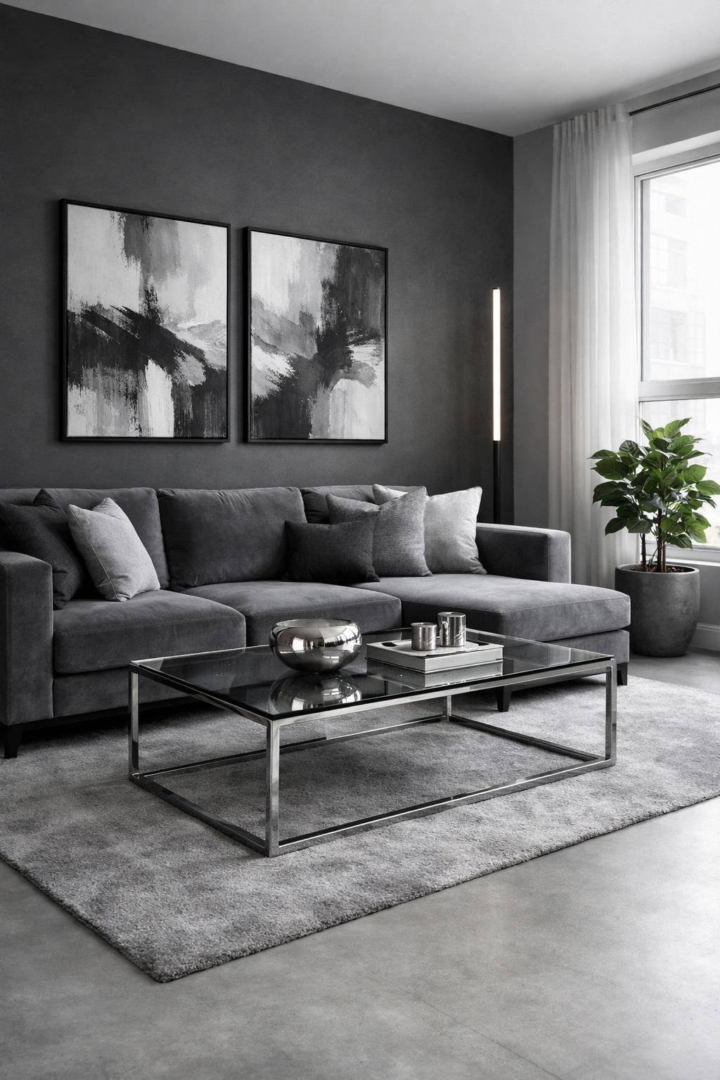 Ideen für graue Wohnzimmer-Kombiniere verschiedene Grautöne für mehr Tiefe