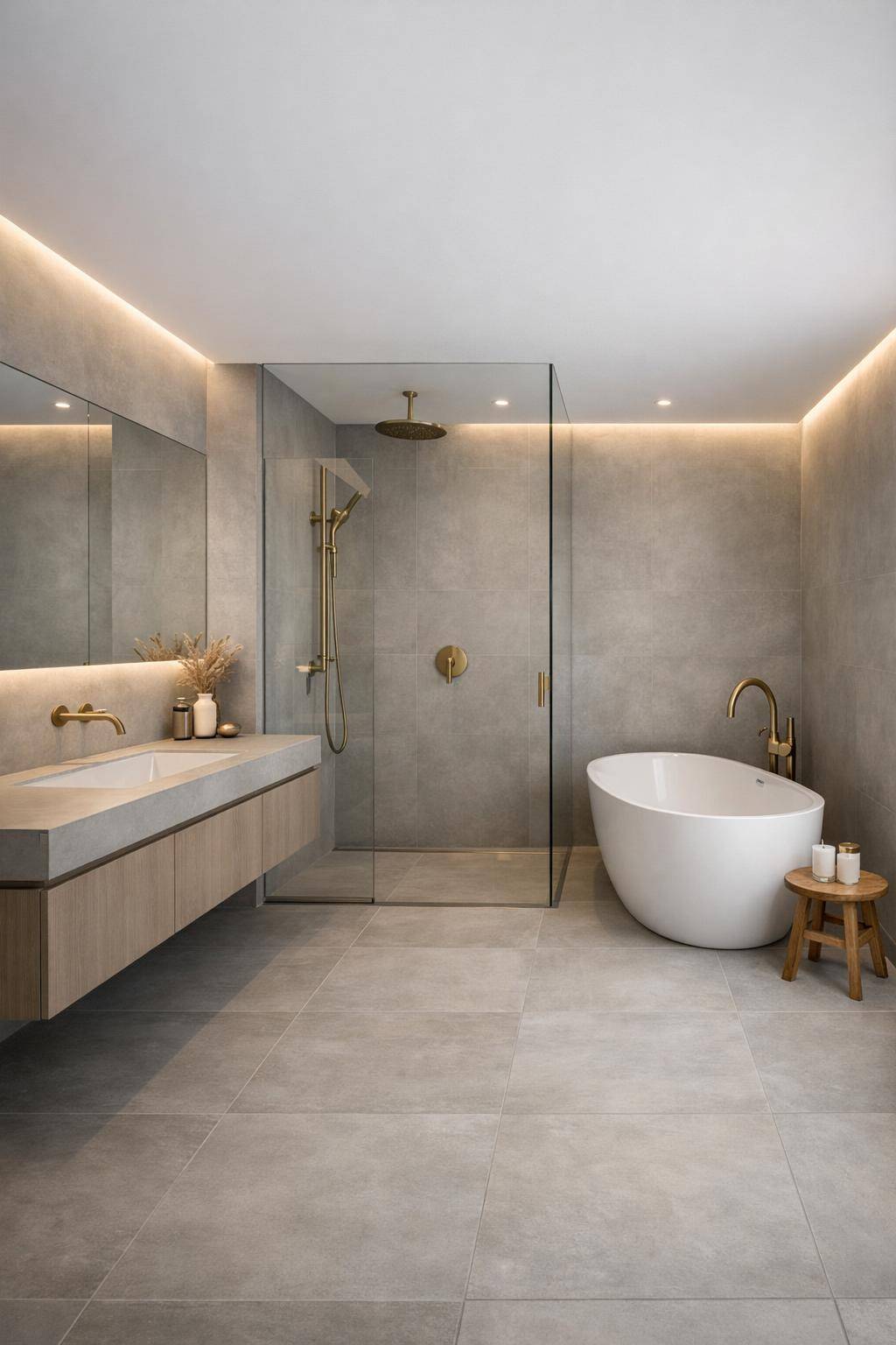 Ideen für moderne Badezimmer- Ersetze klassische Fliesen durch fugenlose Wände
