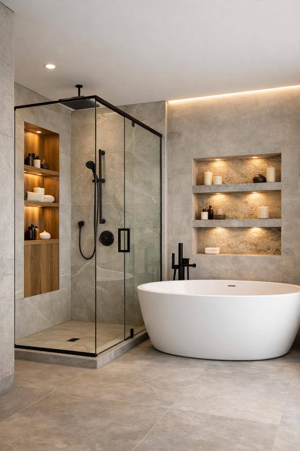 Ideen für moderne Badezimmer- Gestalte Nischen als clevere Stauraumlösung