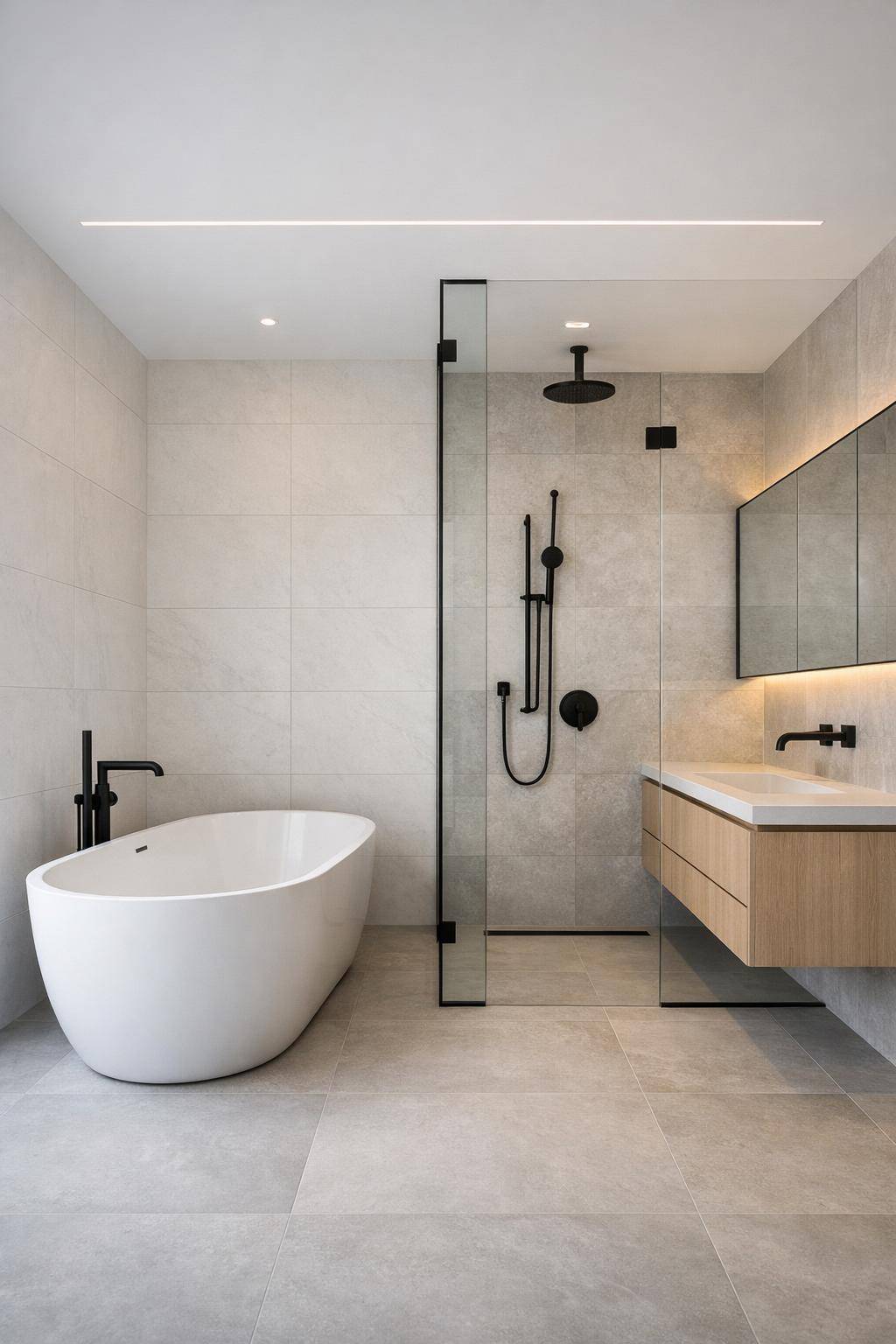 Ideen für moderne Badezimmer- Wähle minimalistische Armaturen für klare Linien