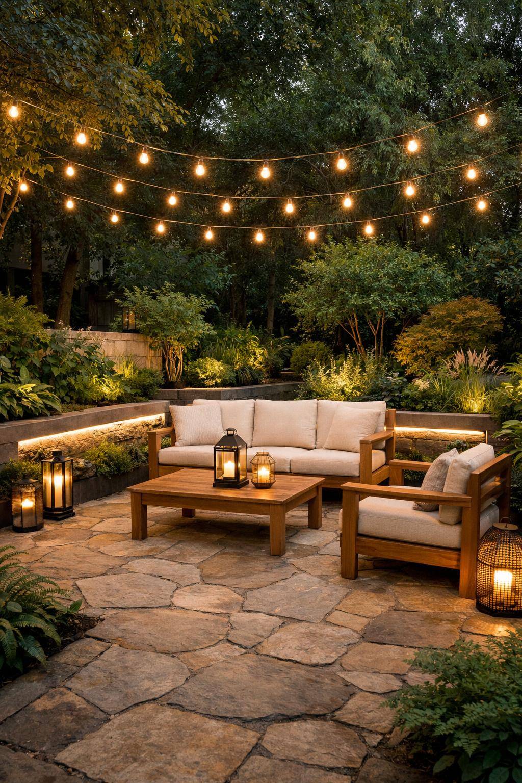 Ideen und Inspiration für Gartenbeleuchtung- Erhelle gemütliche Sitzecken mit sanftem Licht