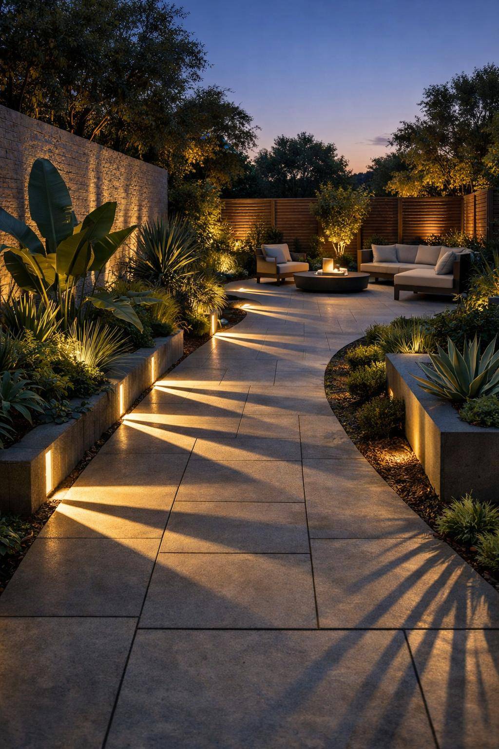 Ideen und Inspiration für Gartenbeleuchtung- Gestalte mit LED-Strahlern spannende Schatteneffekte