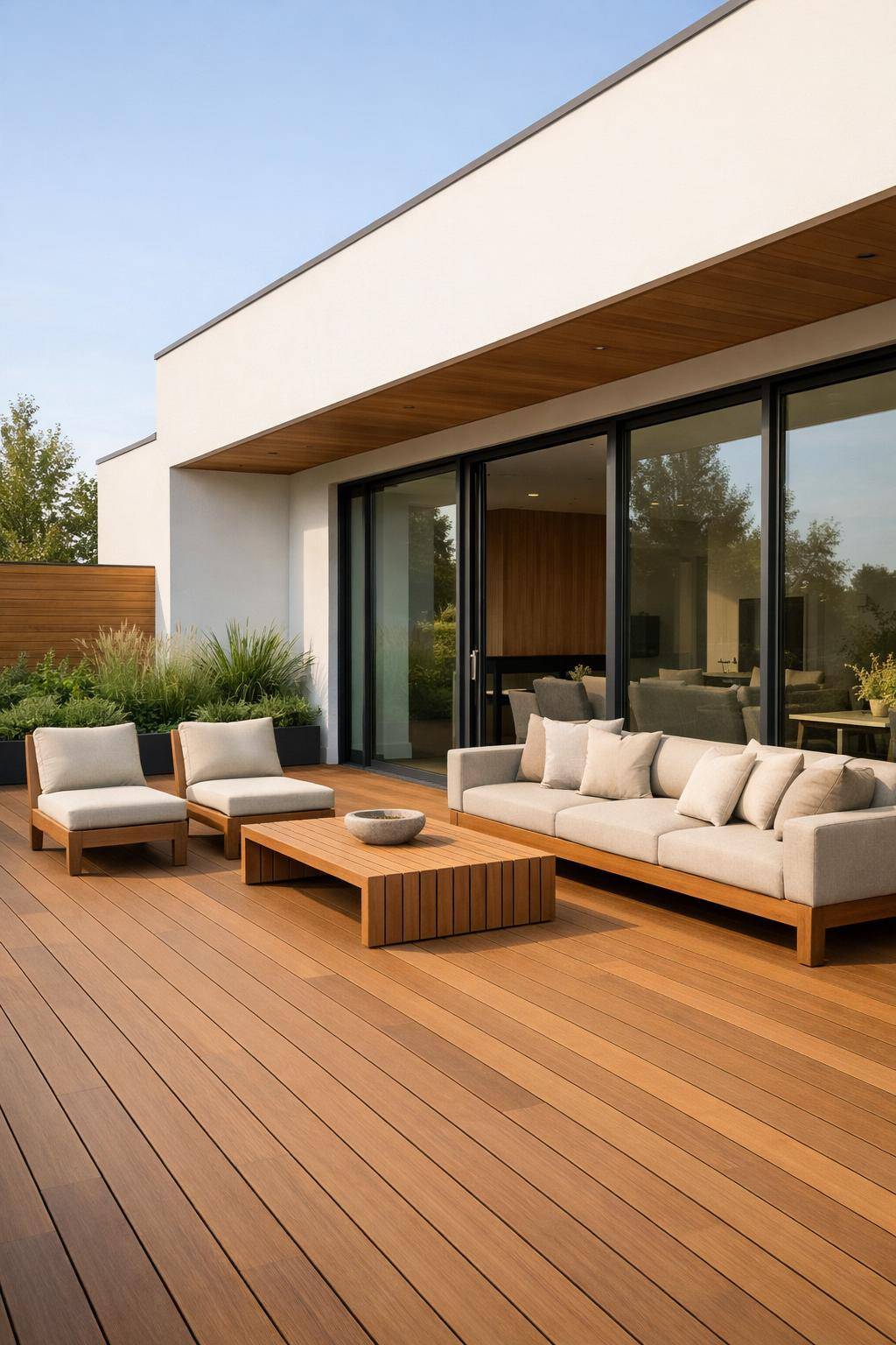 Ideen und Inspiration für Holzterrasse- Verzichte auf sichtbare Schrauben für ruhige Optik