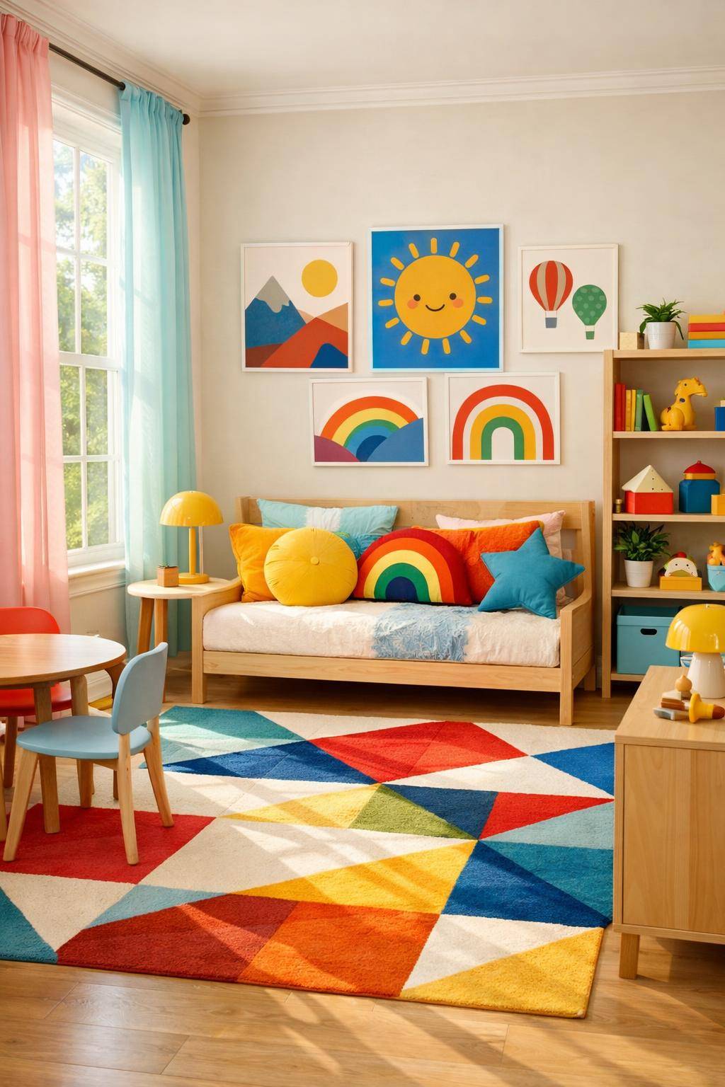 Kinderzimmer einrichten-Wähle farbenfrohe Accessoires für lebendige Akzente