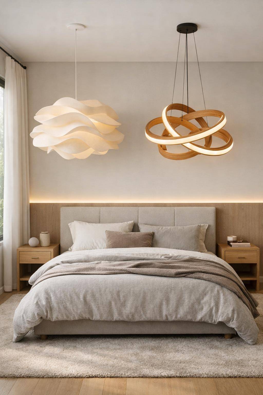 Modernes Schlafzimmer einrichten- Belebe dein Schlafzimmer mit Statement-Lampen