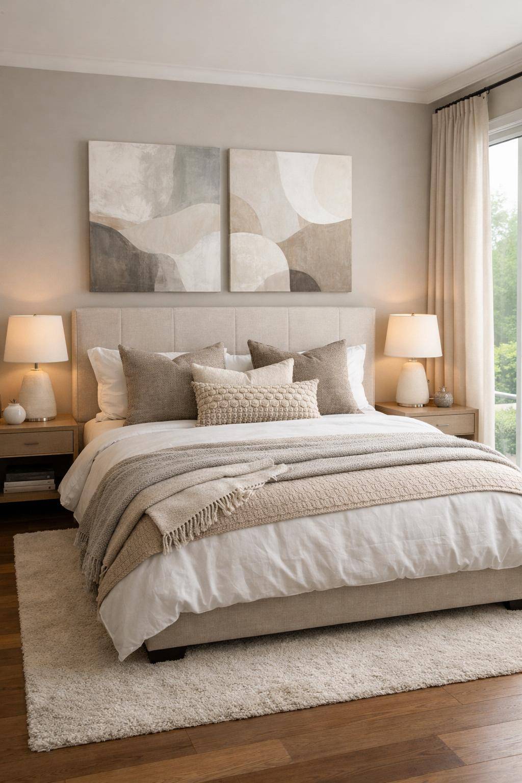 Modernes Schlafzimmer einrichten- Dekoriere das Bett mit hochwertigen Kissen