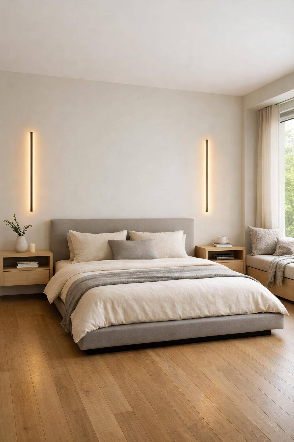 Modernes Schlafzimmer einrichten- Nutze multifunktionale Nachttische für mehr Platz