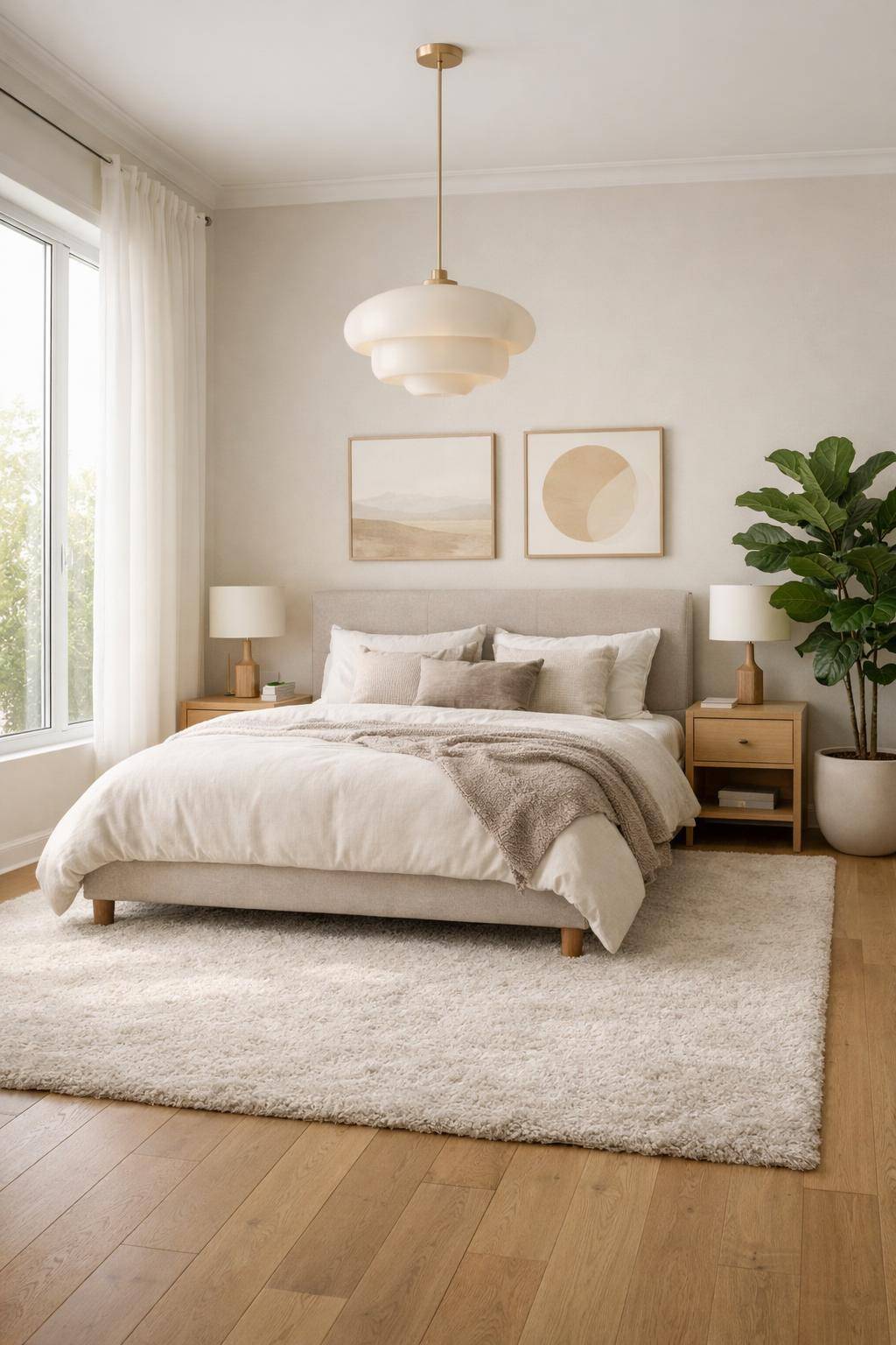 Modernes Schlafzimmer einrichten- Platziere einen Teppich für warme Füße