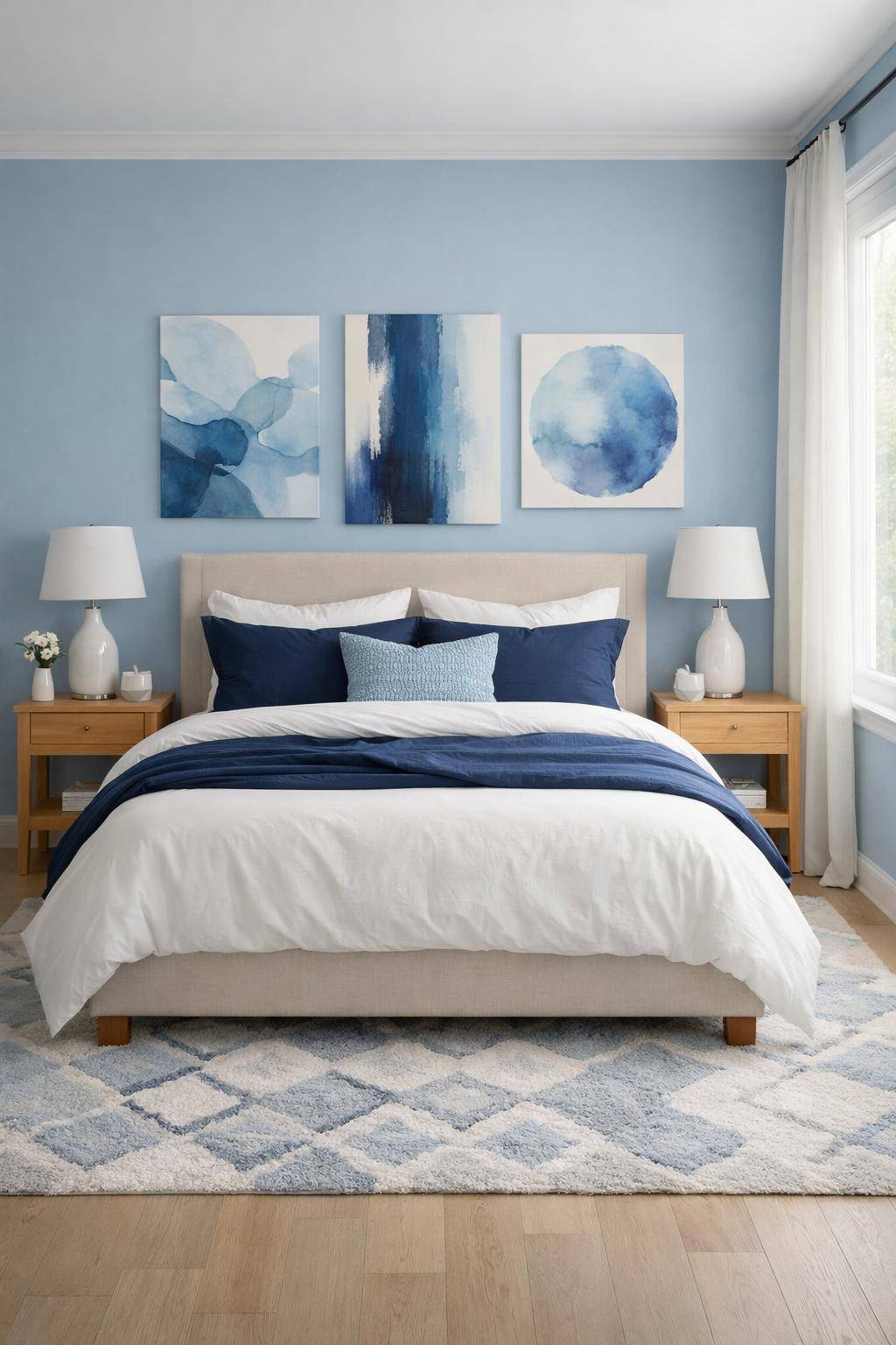 Schöne Ideen für Schlafzimmer in Blau- Dekoriere mit Bildern in Blauschattierungen