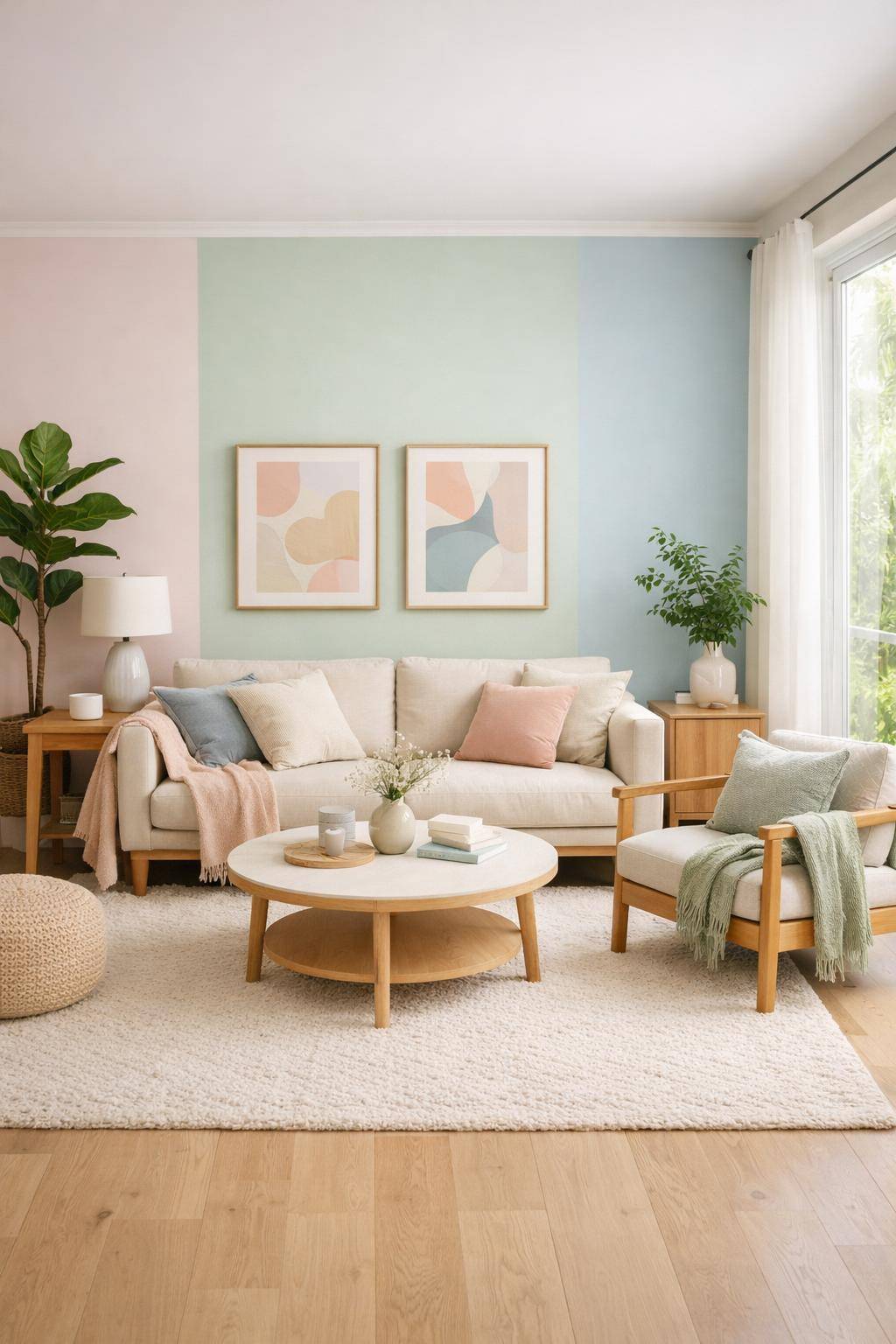 Schöne Ideen für Wandfarbe im Wohnzimmer-Wähle sanfte Pastelltöne für Harmonie