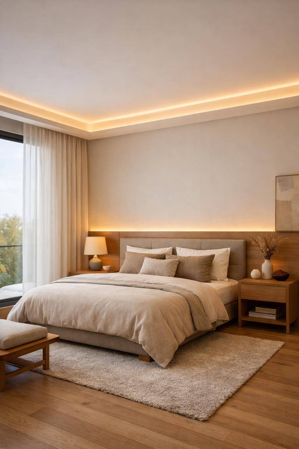Schlafzimmer Beleuchtung: Ideen und Inspiration- Setze auf Lichtleisten für modernes Ambiente