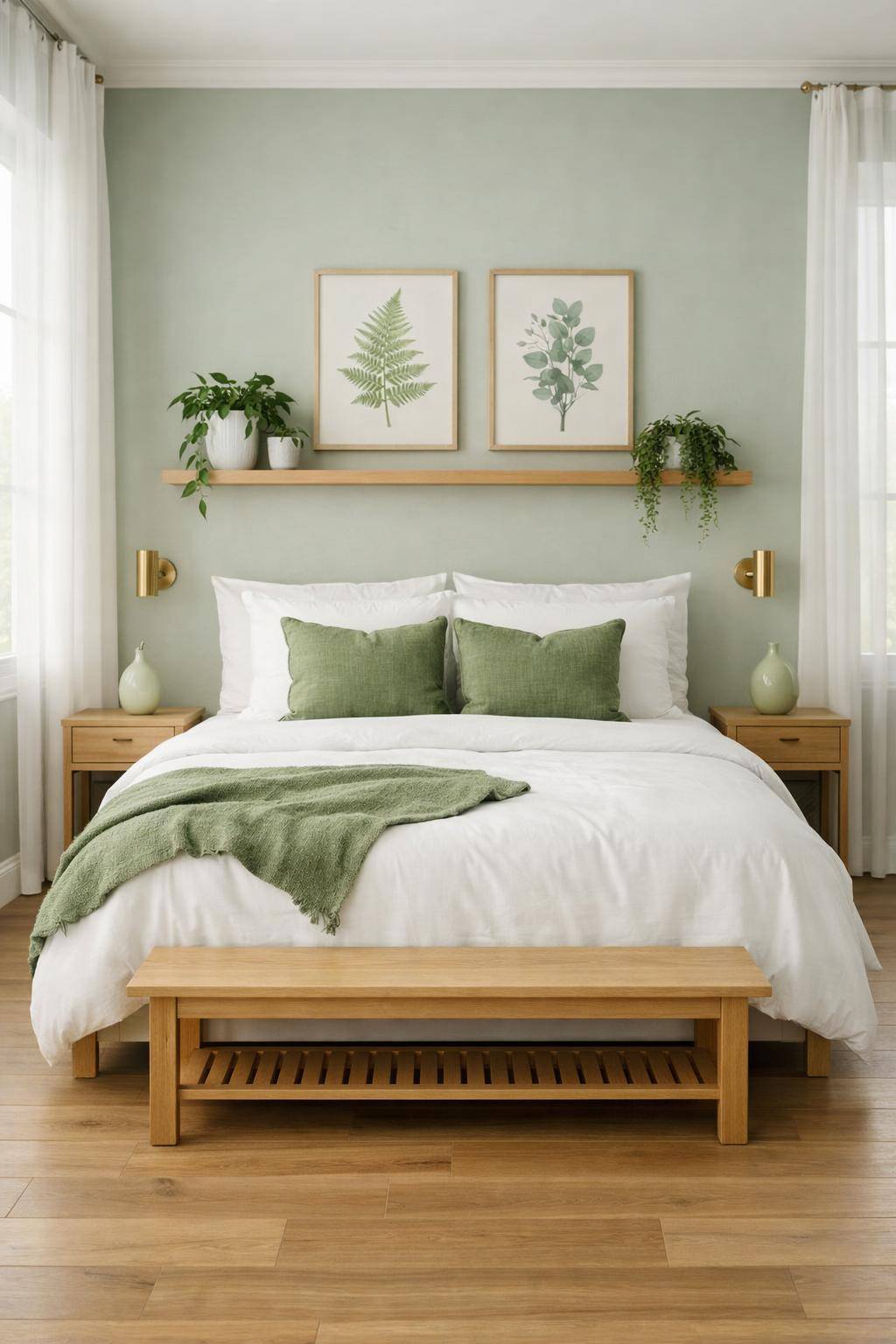 Schlafzimmer in Grün: Ideen und Inspiration- Füge lindgrüne Deko-Objekte hinzu