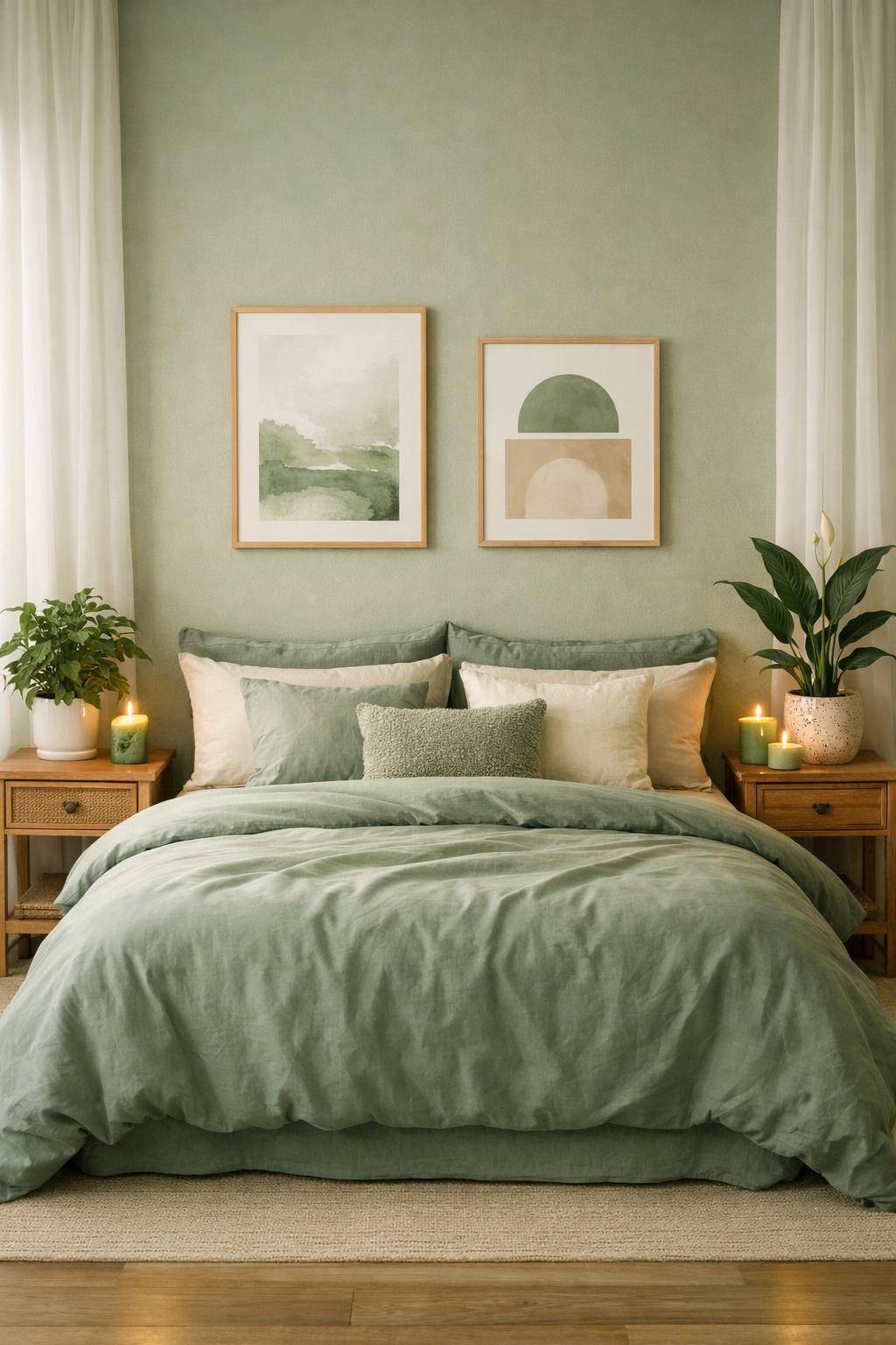 Schlafzimmer in Grün: Ideen und Inspiration- Genieße grüne Duftkerzen für Entspannung