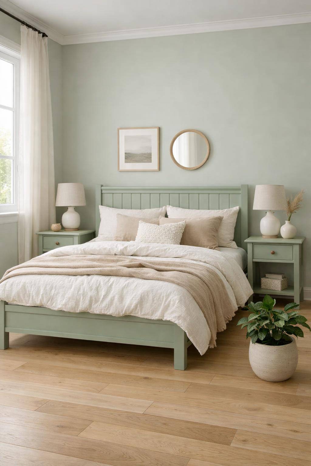 Schlafzimmer in Grün: Ideen und Inspiration- Male Möbel in pastelligen Grüntönen um