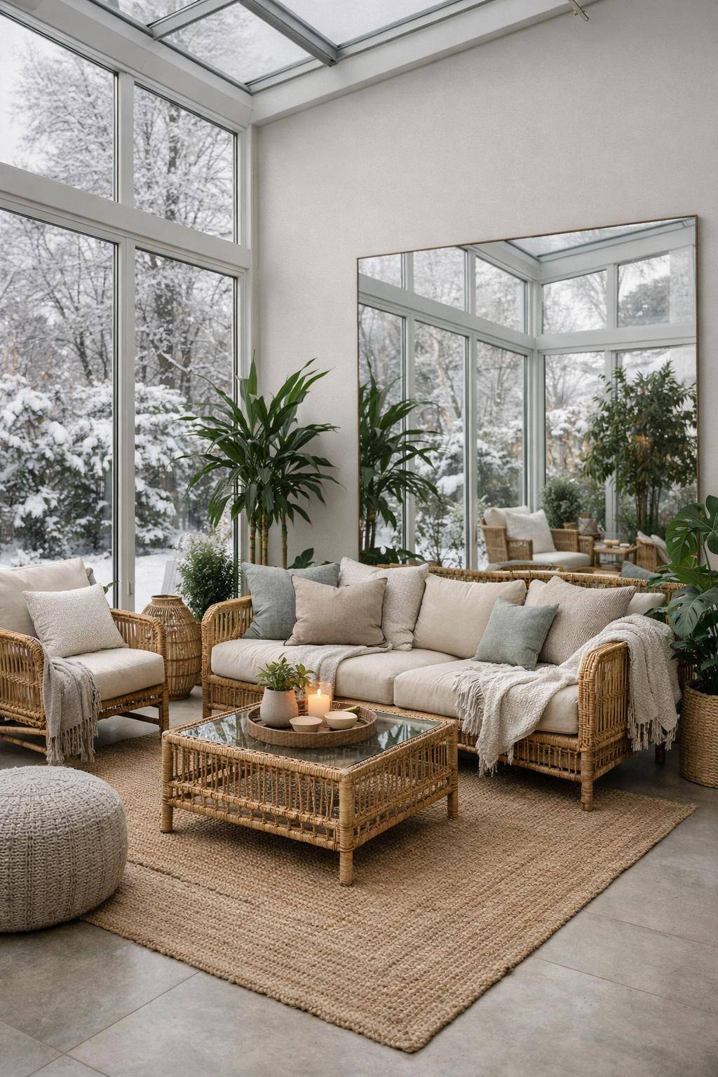 Wintergarten einrichten- Lass mit Spiegeln den Raum größer wirken