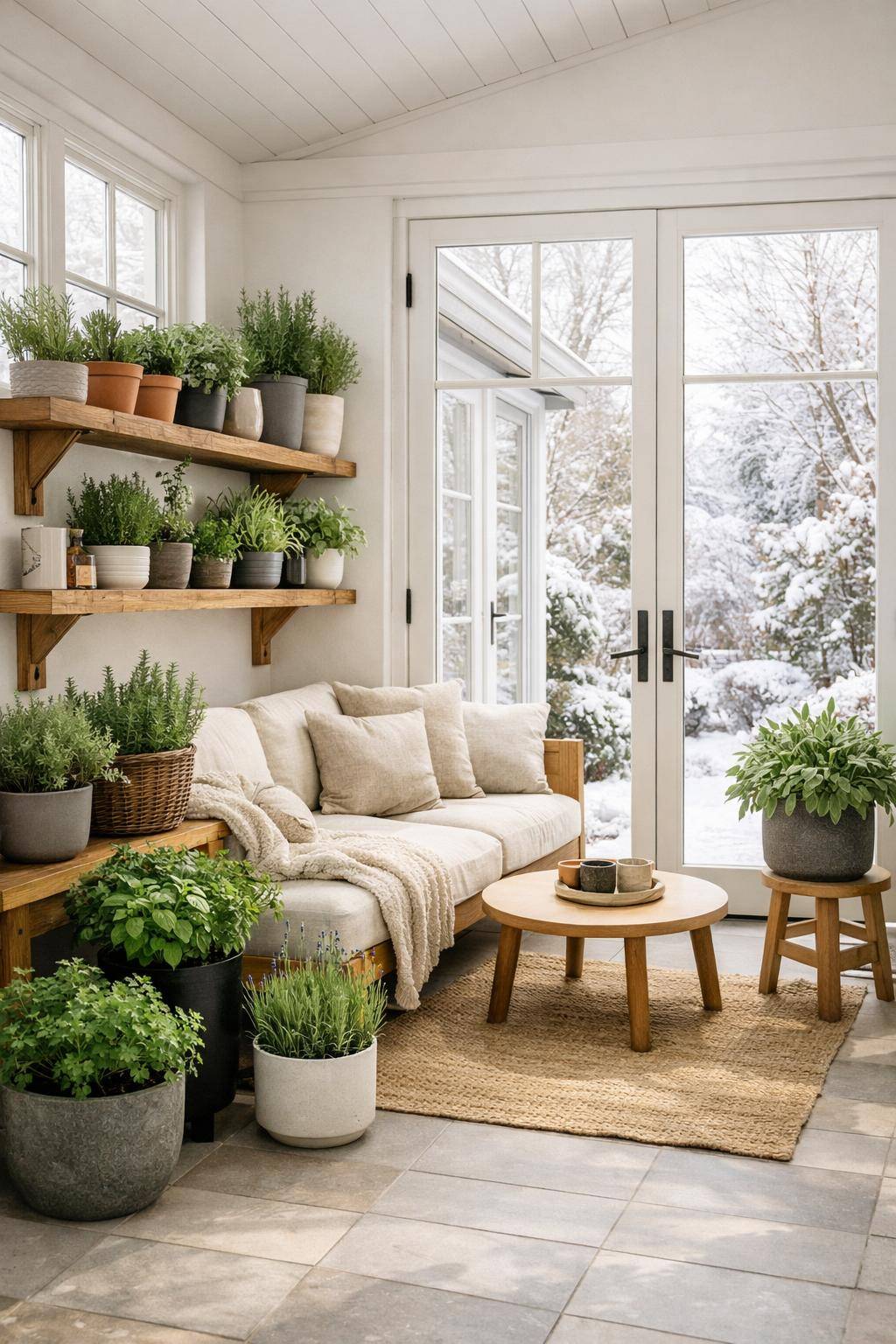 Wintergarten einrichten- Pflanze aromatische Kräuter für Frische
