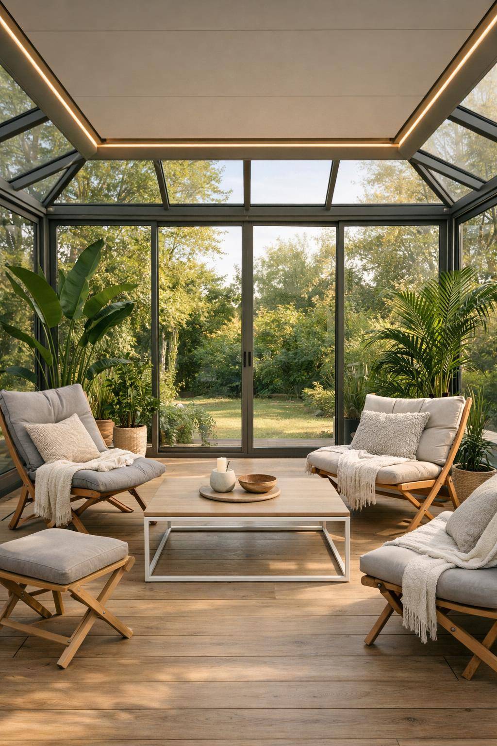 Wintergarten einrichten- Wähle klappbare Möbel für Flexibilität