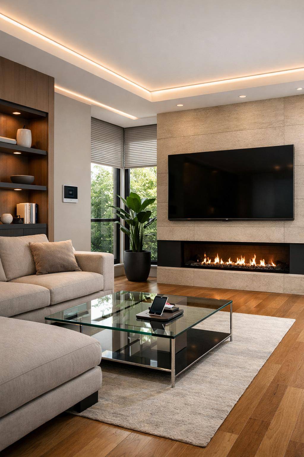 Wohnzimmer einrichten: Ideen und Inspiration- Integriere innovative Smart-Home-Elemente für Funktionalität