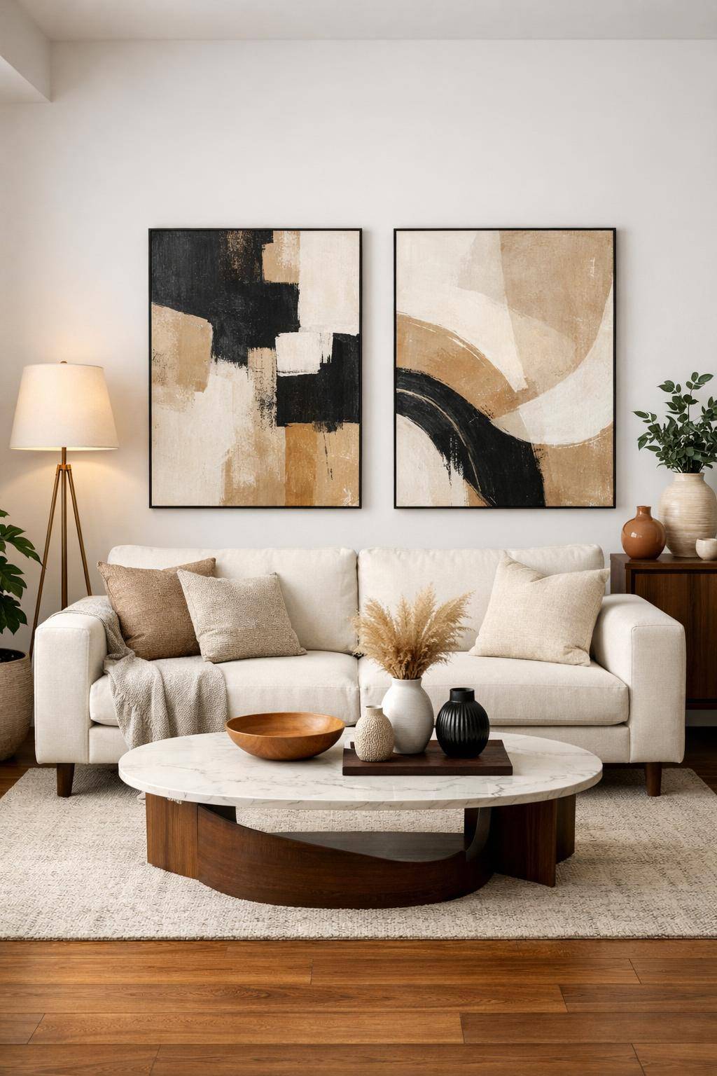 Wohnzimmer einrichten: Ideen und Inspiration- Präsentiere Kunstobjekte für inspirierende Akzente