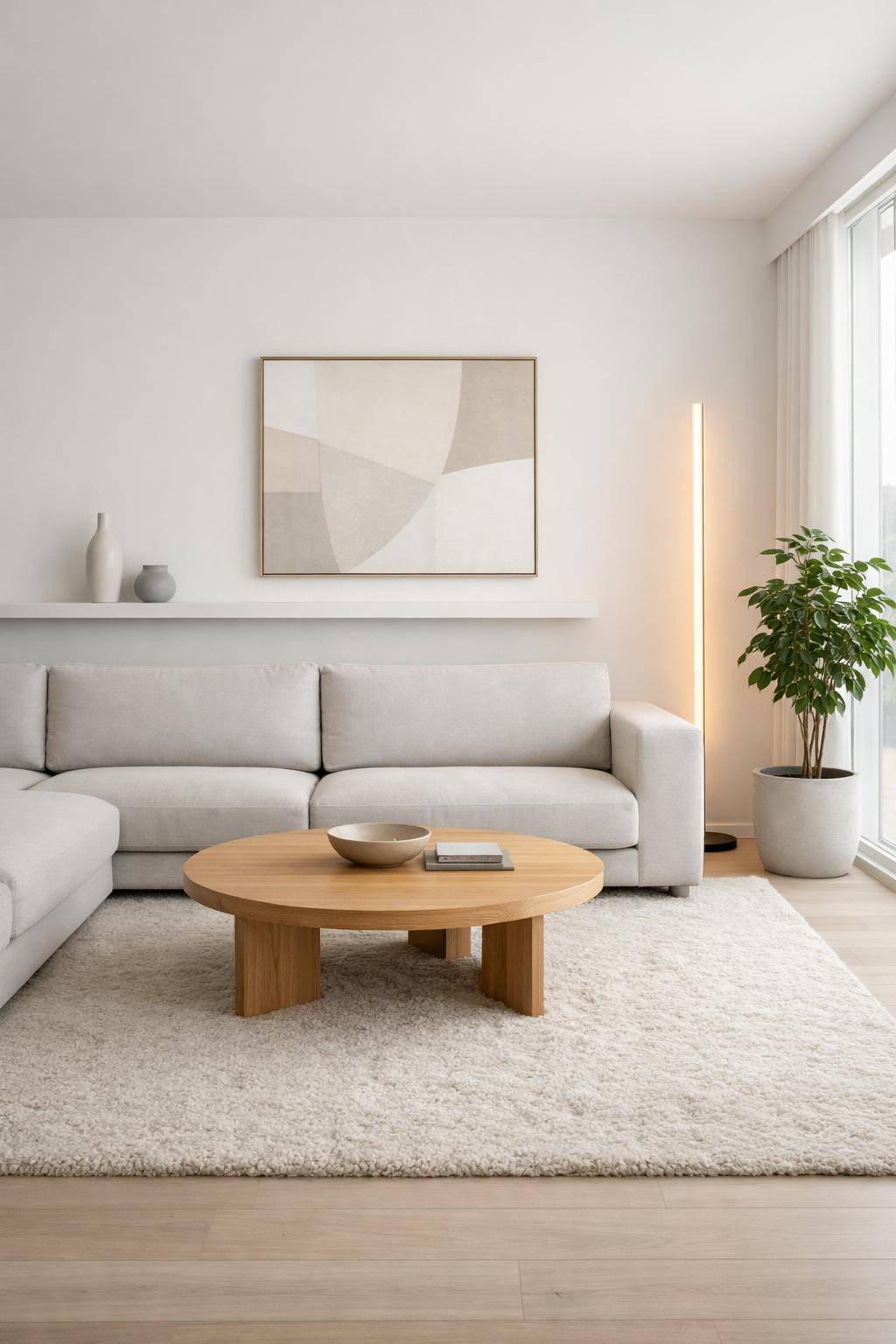 Wohnzimmer einrichten: Ideen und Inspiration- Setze auf minimalistische Accessoires für Klarheit