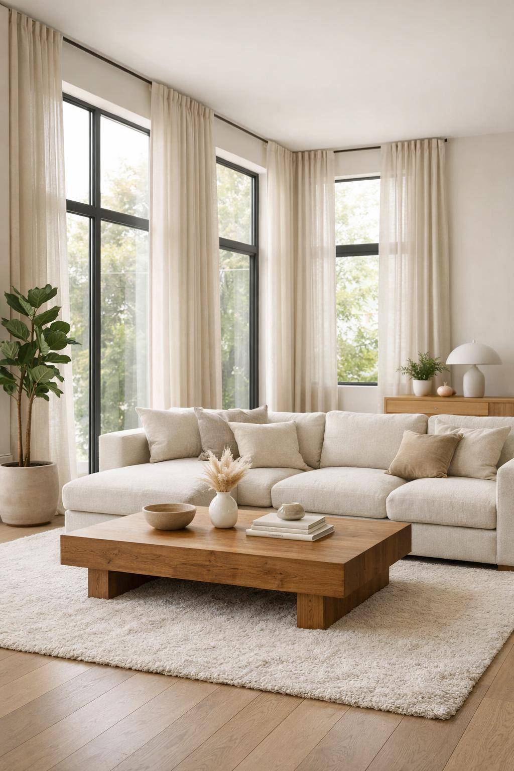 Wohnzimmer einrichten: Ideen und Inspiration- Tausche Vorhänge für einen frischen Look