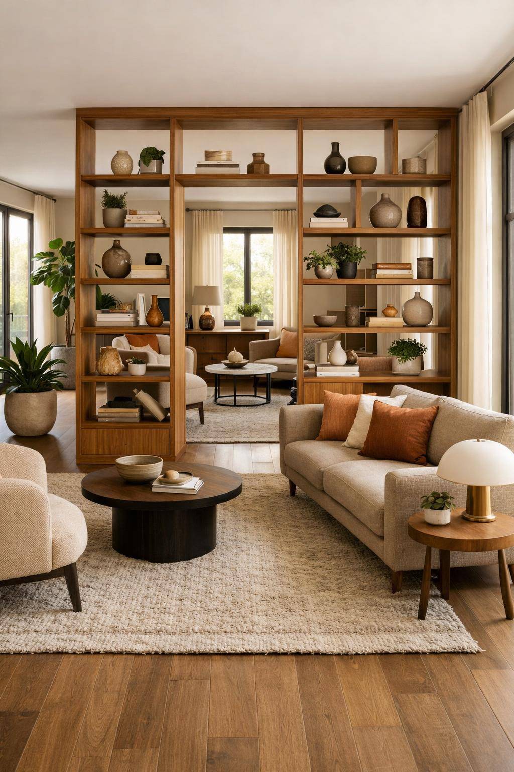 Wohnzimmer einrichten: Ideen und Inspiration- Verwende Raumteiler zur optischen Zonierung