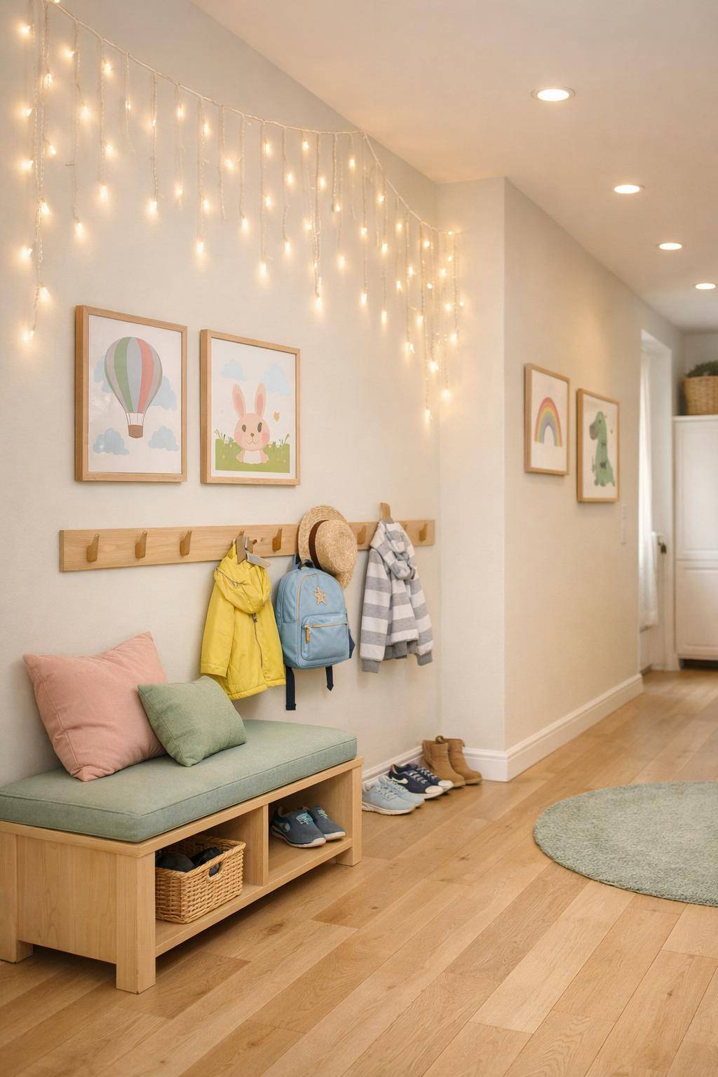 kinderfreundlichen Flur gestalten- Erhelle den Flur mit LED-Lichterketten