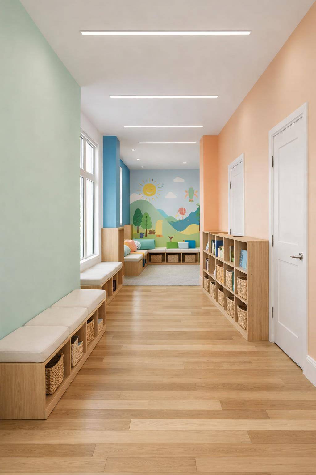 kinderfreundlichen Flur gestalten- Verbinde Flur und Spielbereich durch Wandfarben