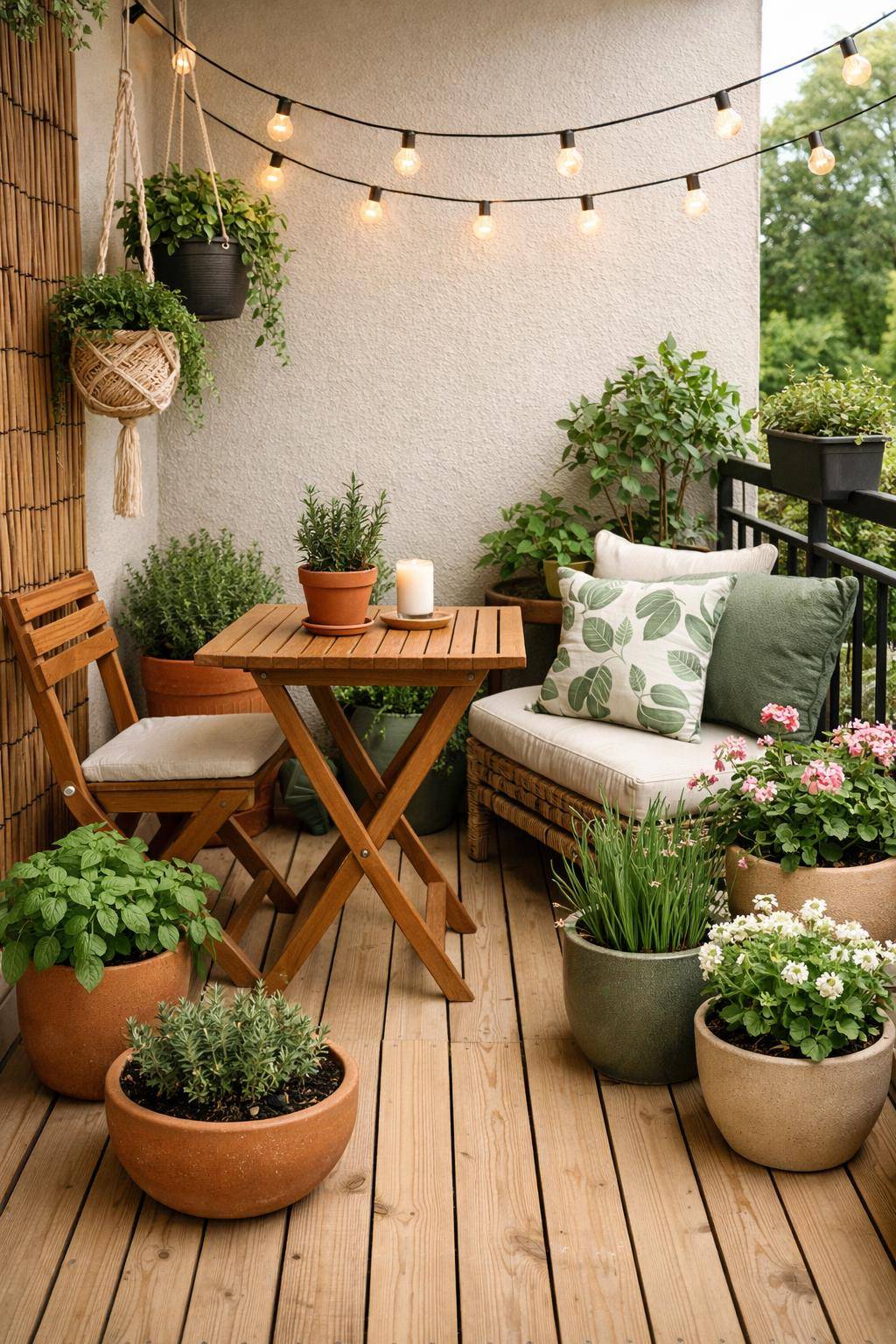 kleinen Balkon gestalten- Pflücke Balkonpflanzen für frische Akzente