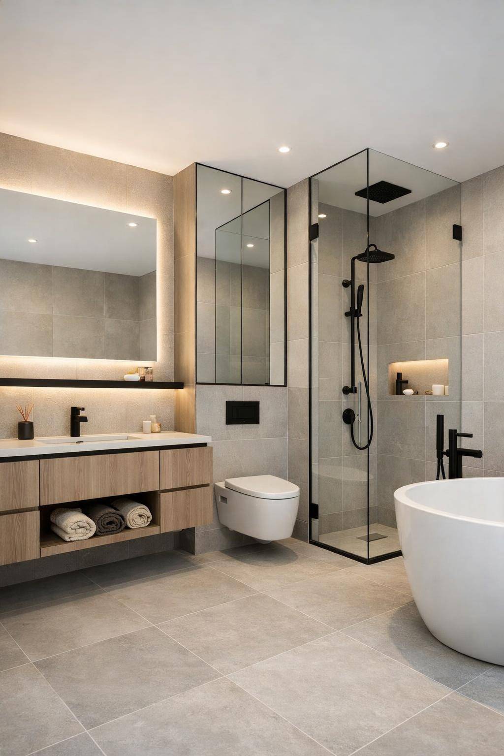 kleines Badezimmer einrichten- Wähle platzsparende Möbel mit Stauraum
