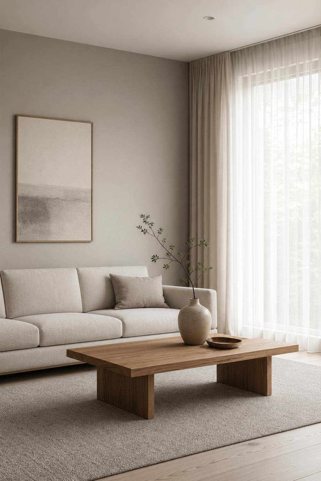 minimalistisches Wohnzimmer einrichten-Reduziere überflüssige Deko auf das Minimum