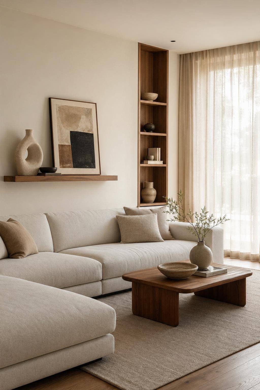 minimalistisches Wohnzimmer einrichten- Präsentiere persönliche Lieblingsstücke mit Bedacht