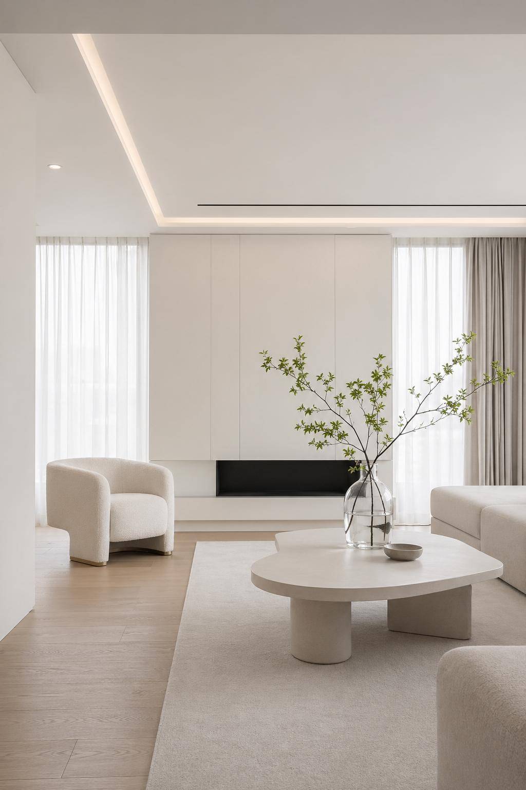 minimalistisches Wohnzimmer einrichten- Schaffe klare Linien und Strukturen