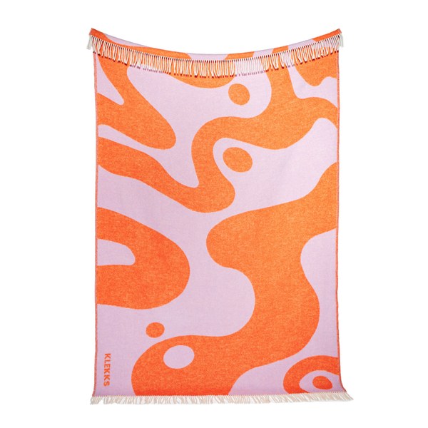 Wolldecke Klekks No. 8 in Orange und Sand