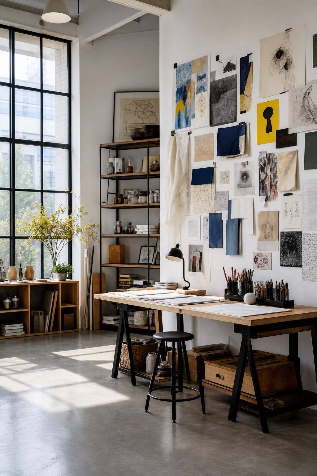 Atelier einrichten- Gestalte eine Wand als Inspirationsboard