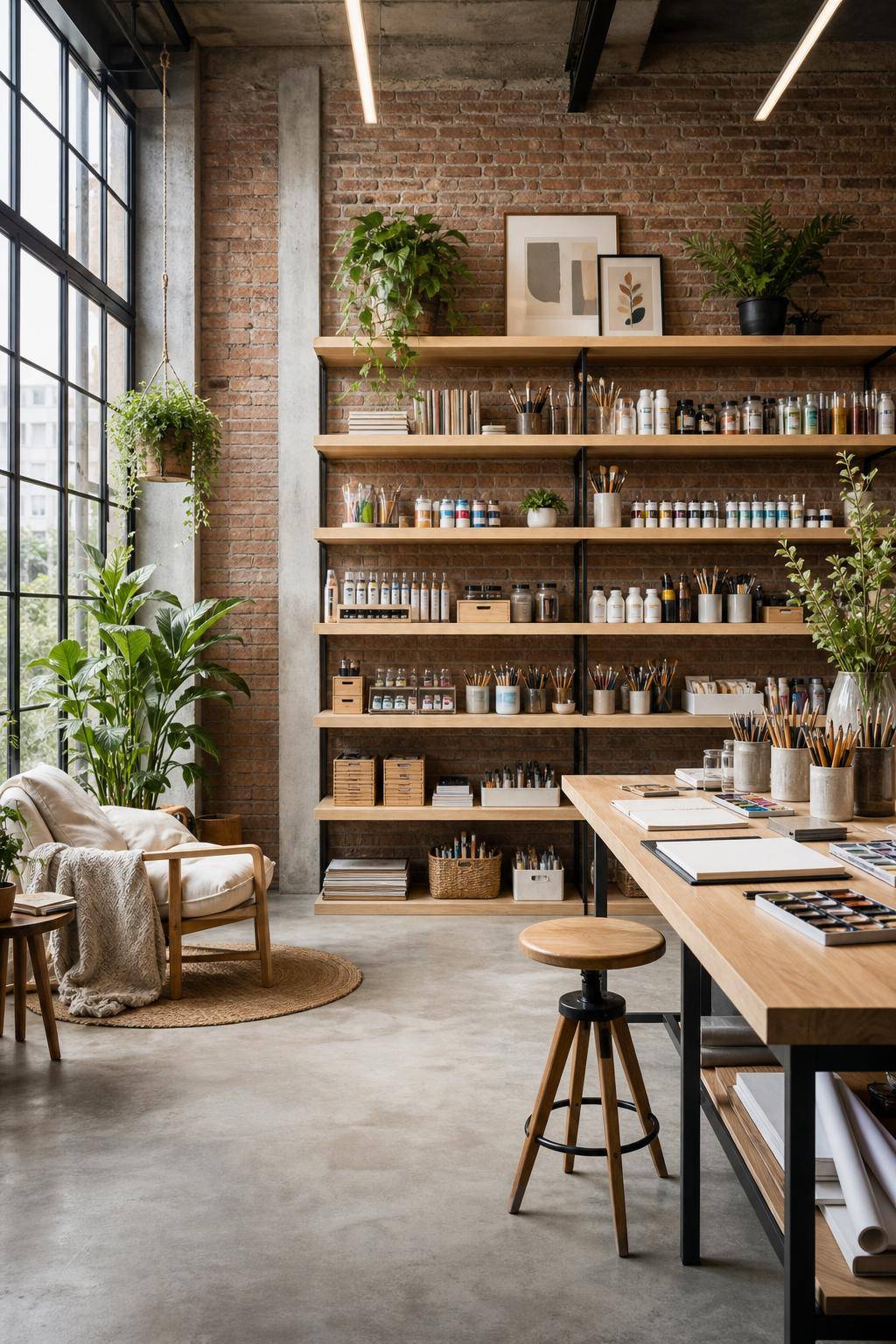 Atelier einrichten- Setze auf offene Regale für Materialien