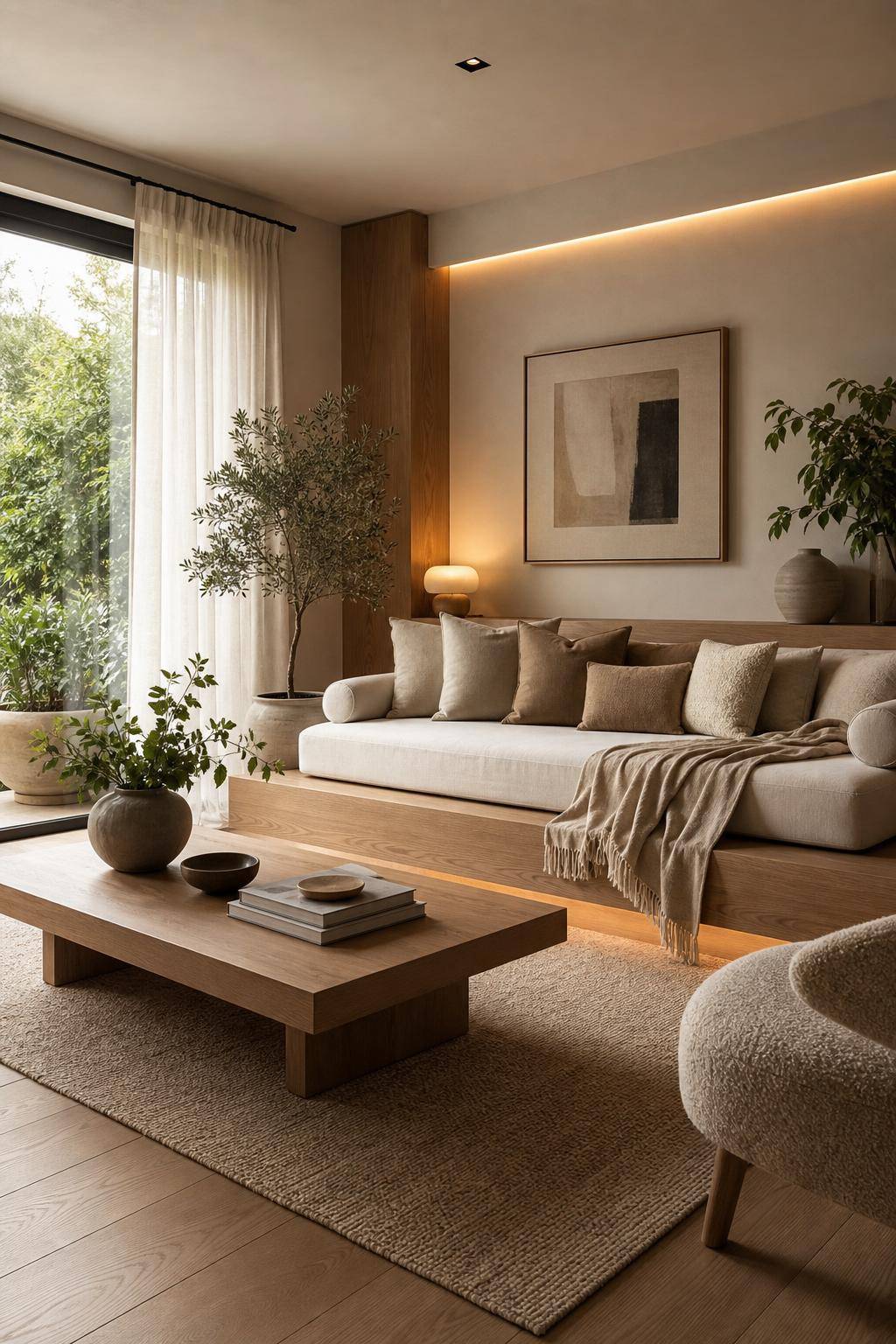 Bett im Wohnzimmer integrieren- Gestalte das Bett als Tagesbett mit vielen Kissen