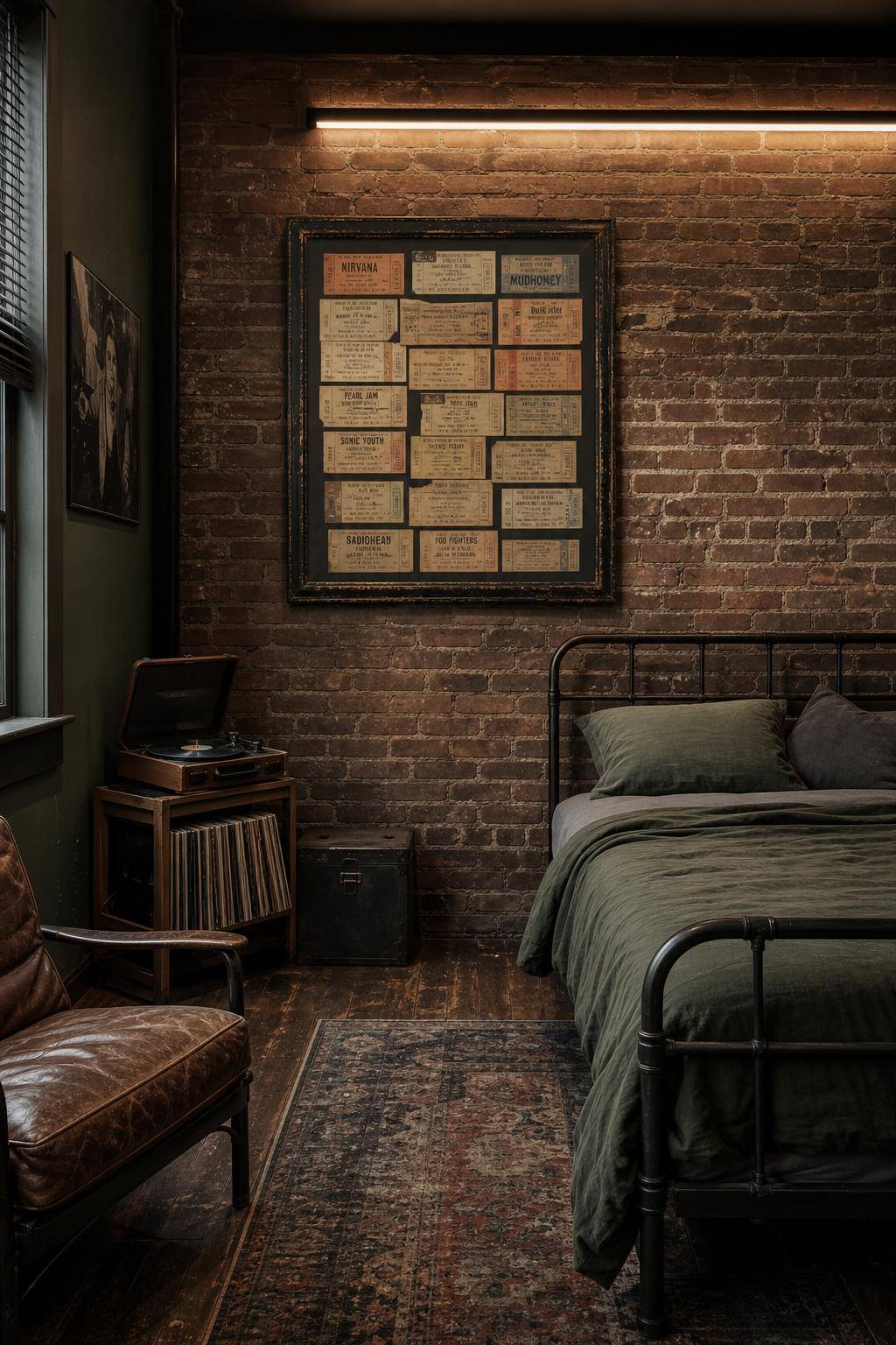 Grunge Schlafzimmer einrichten- Sammle und präsentiere alte Konzerttickets
