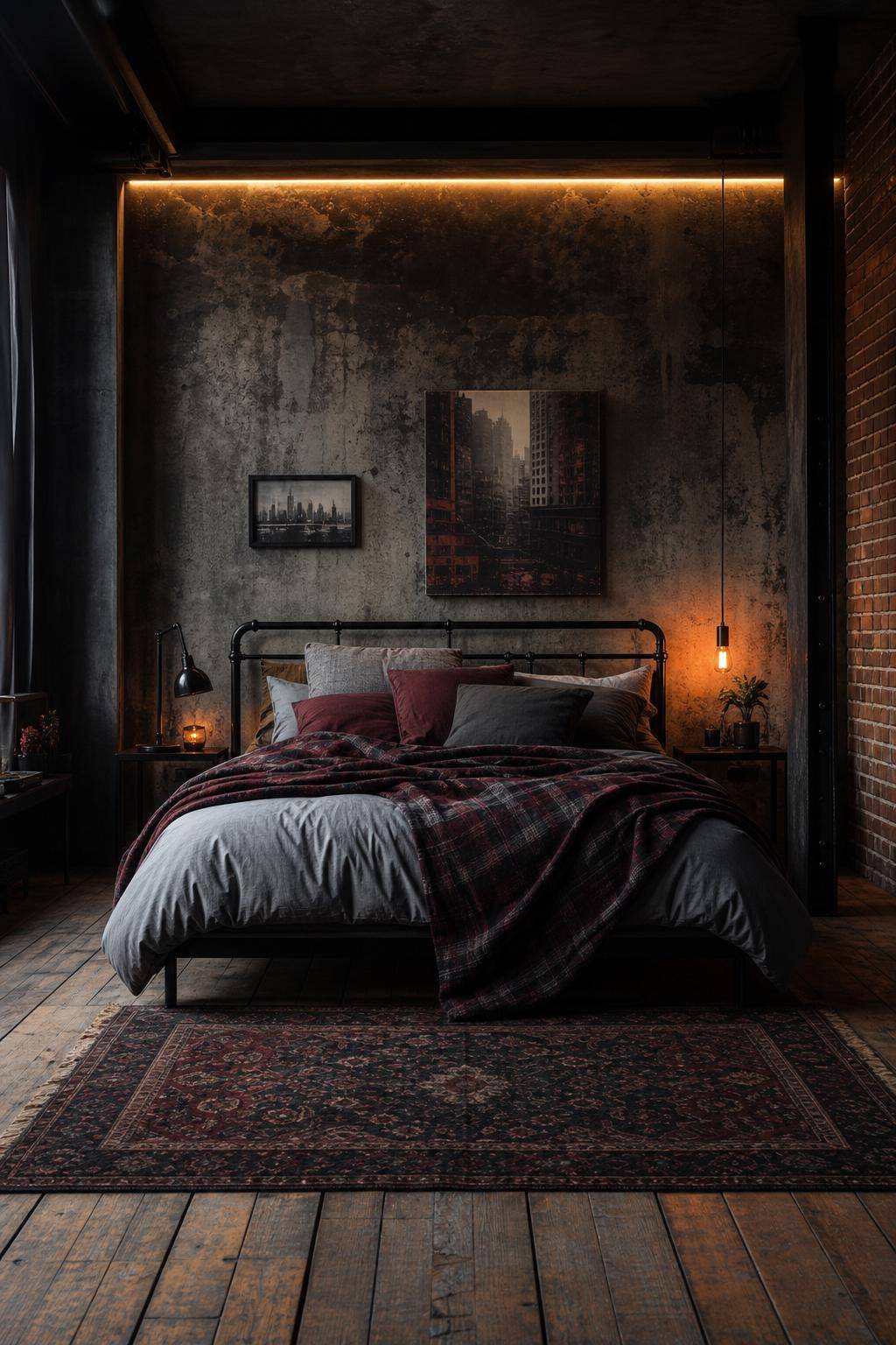 Grunge Schlafzimmer einrichten- Schmücke dein Bett mit lässigen Kissen