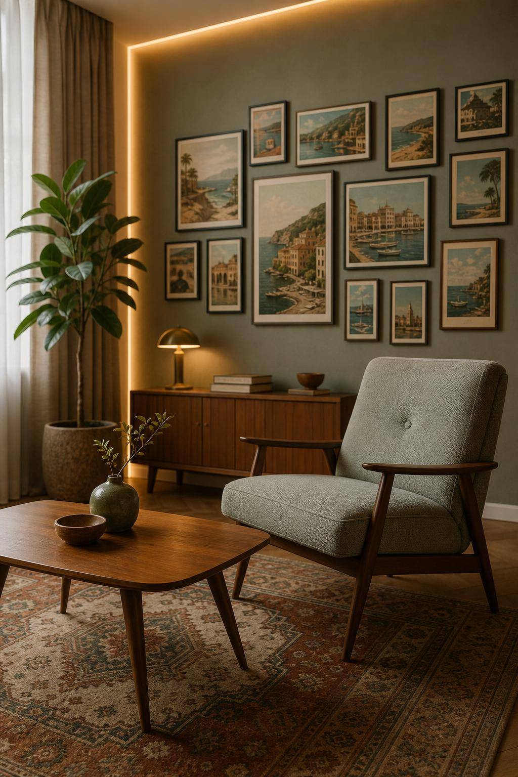 Ideen: Einrichten im Vintage-Stil- Gestalte eine Bildercollage aus Retro-Postkarten
