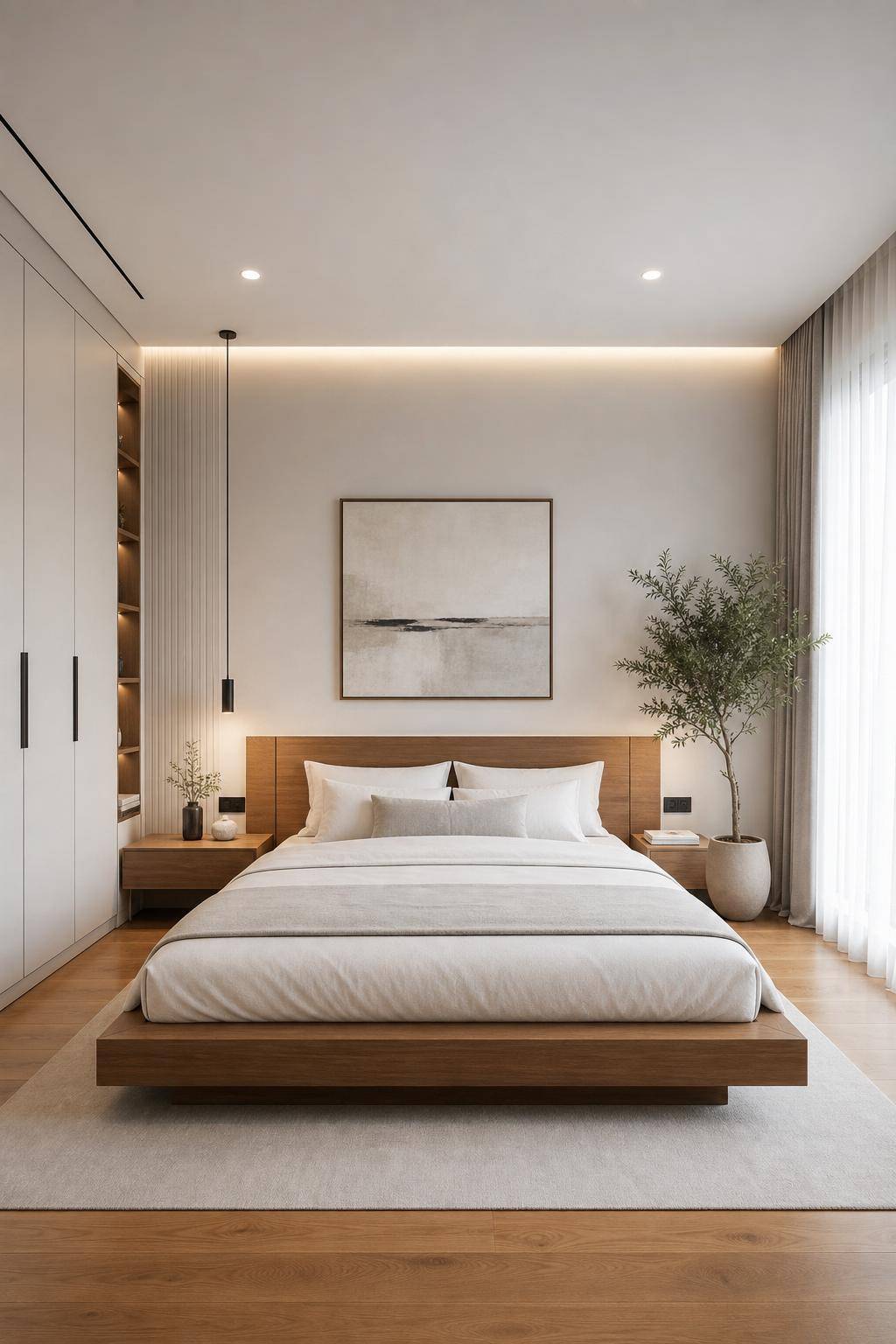 Ideen: Schlafzimmer minimalistisch einrichten- Entferne alles Überflüssige regelmäßig für Leichtigkeit