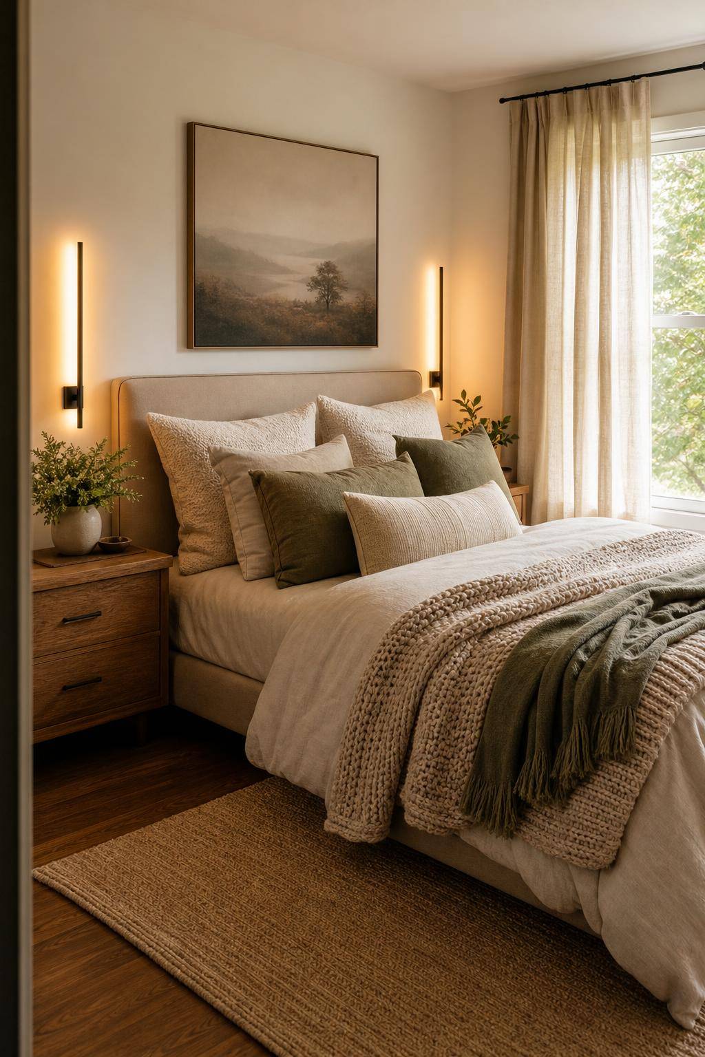 Ideen für Gästezimmer einrichten- Arrangiere Kuschelkissen für extra Komfort